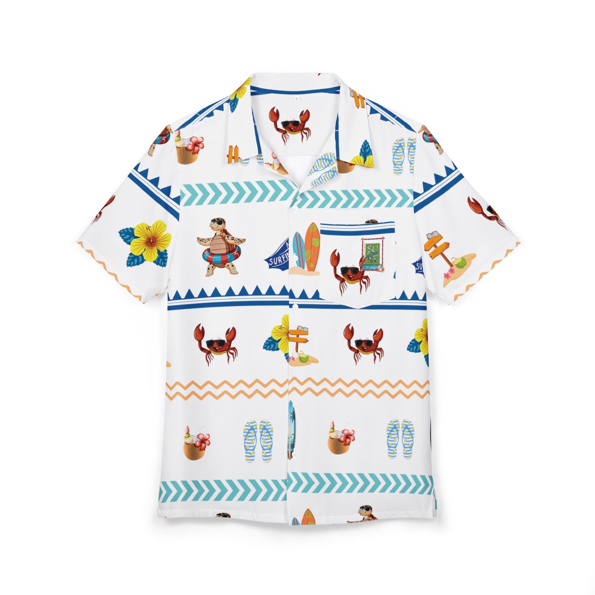 Tropical Hawaiian Button-Down Shirt, Beachwear, Vacation Shirt, Unisex Summer Shirt, Luau Attire, Resort Wear