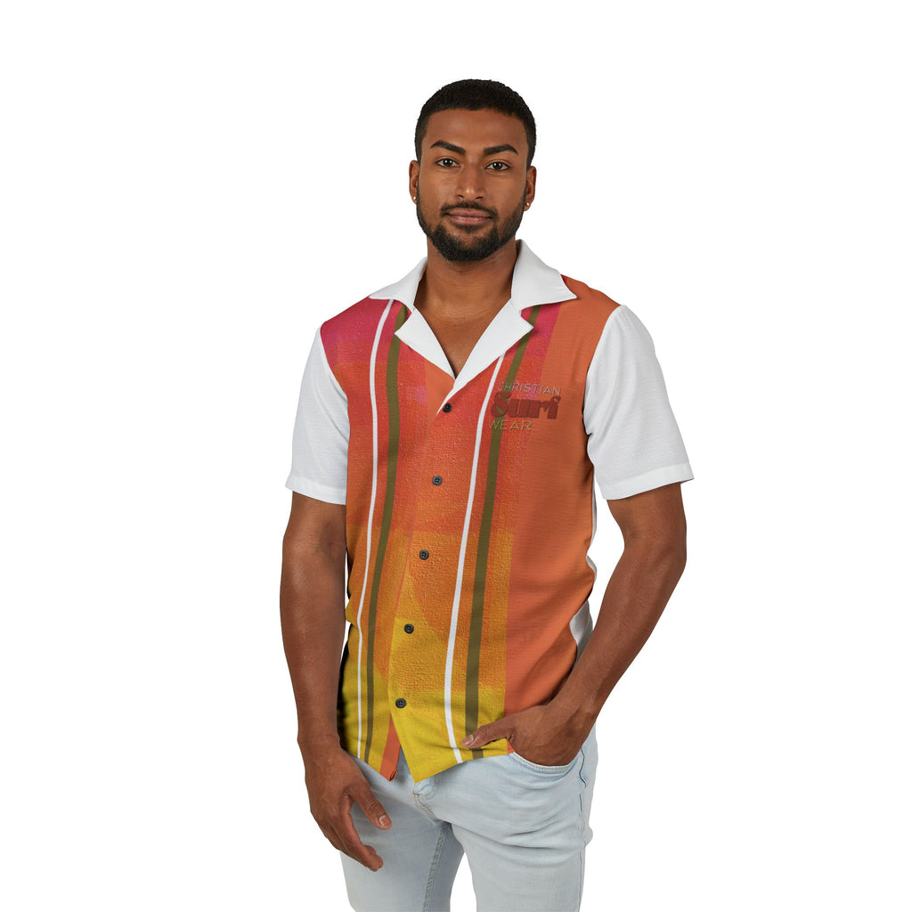 Christian Surf Wear Colorful Hawaiian Camp Shirt for Men, Summer Shirt, Vacation Shirt, Beachwear, Tropical Shirt, Relaxed Fit, Unique Gift Idea