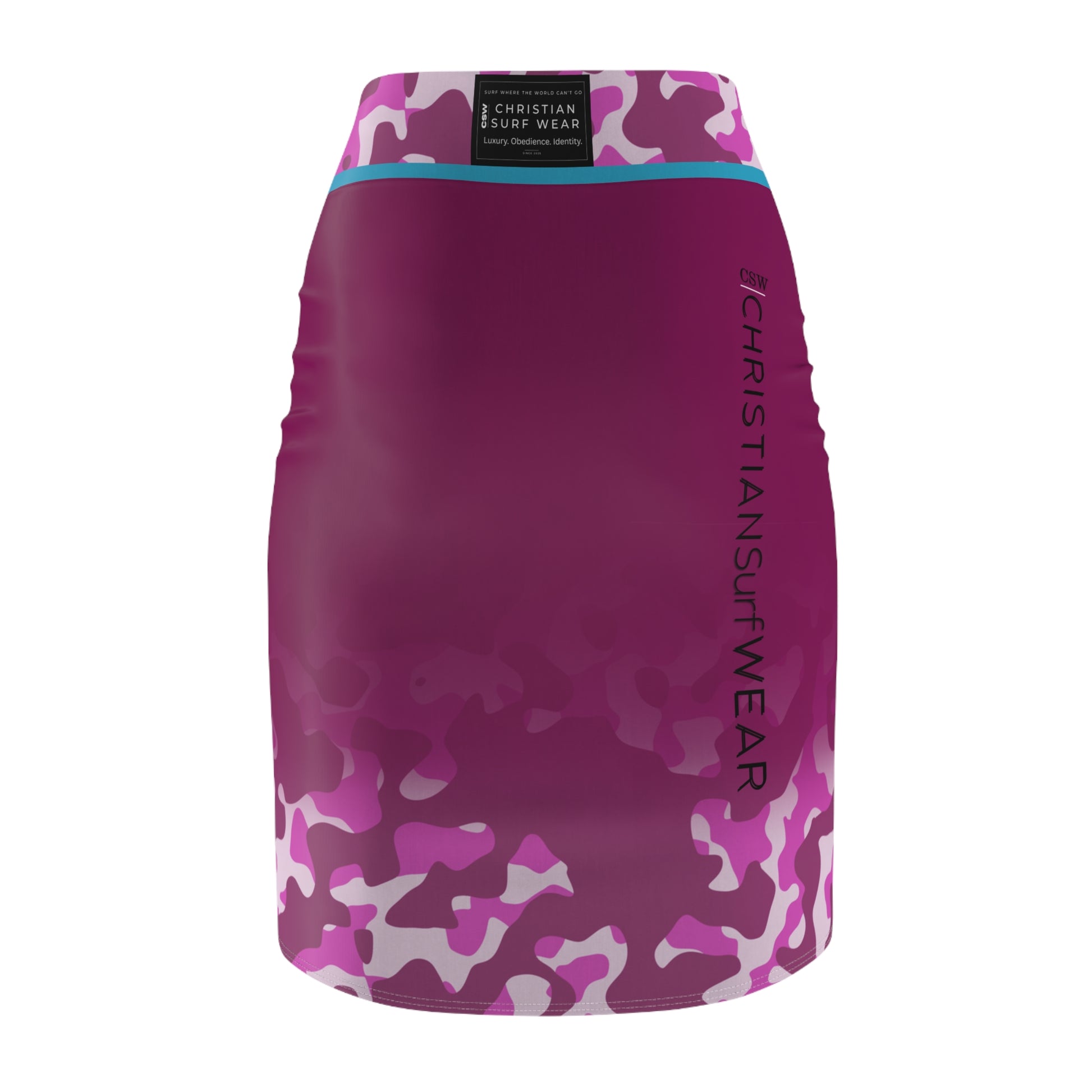 Introducing a vibrant Christian Surf Wear Vintage Militant Vibrant Miami Beach theme Pencil Skirt  that's perfect for making a statement.