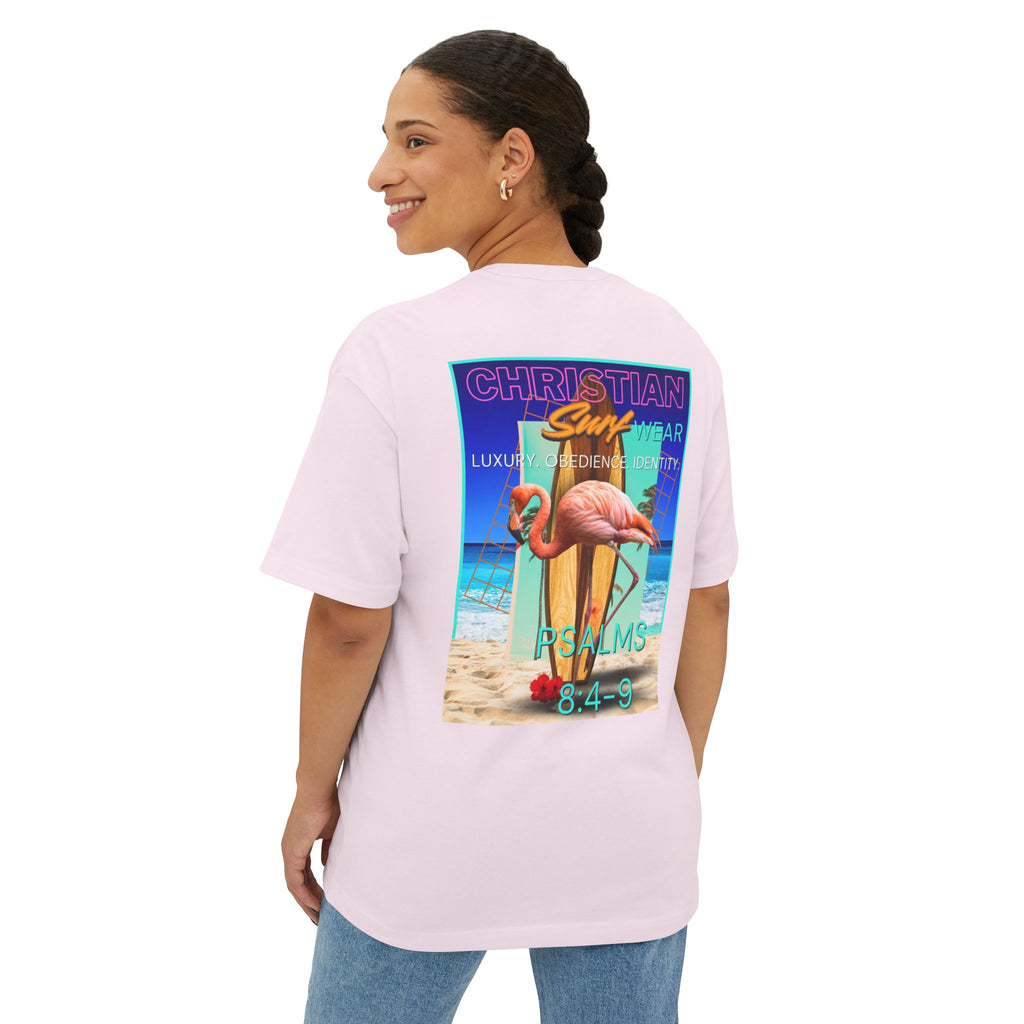 Christian Surf Wear Retro Vibrant-Inspired Unisex Oversized Boxy Tee, Beach Vibes, Faith Apparel, Summer Wear, Casual Christian Fashion