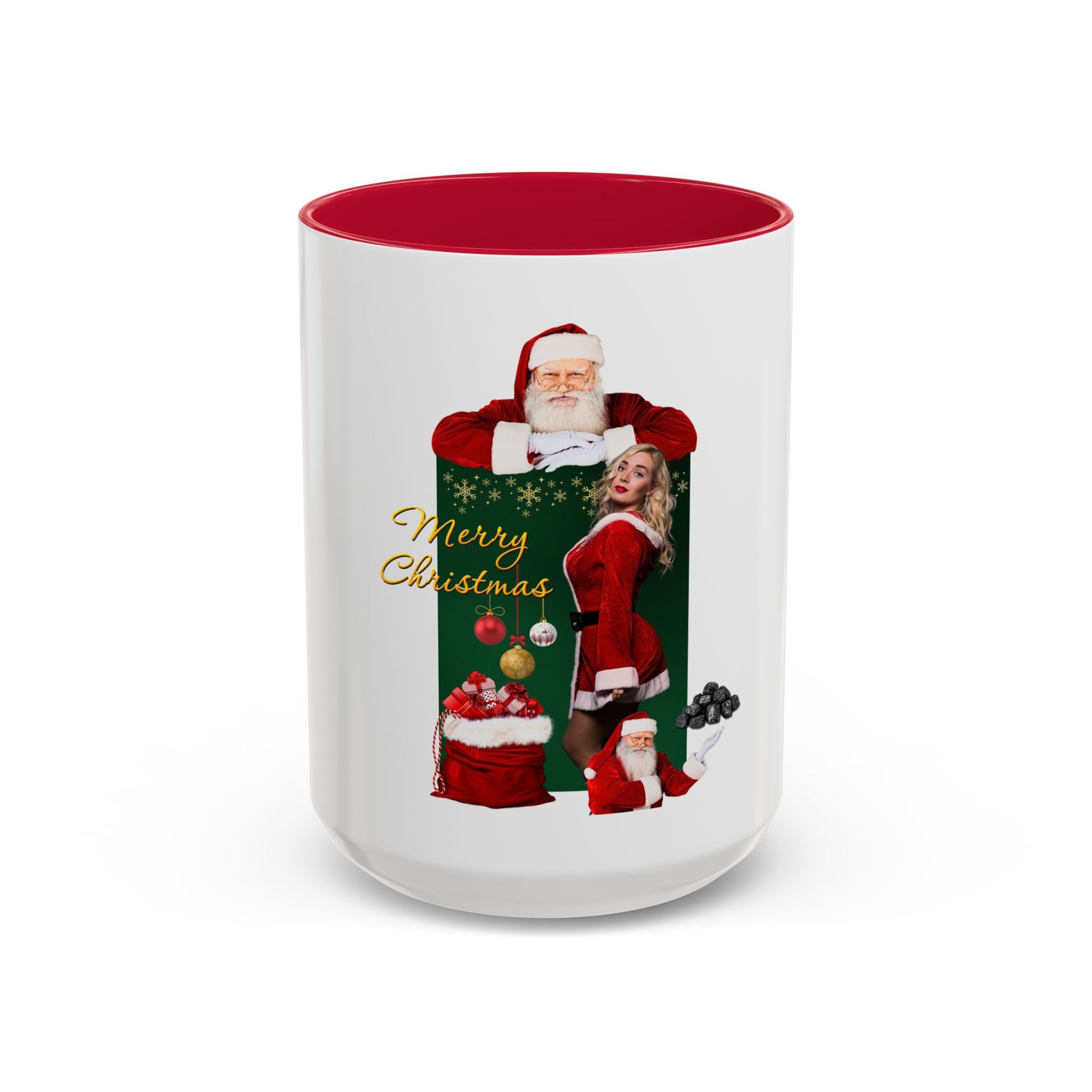 Christmas Santa & Sexy Mrs. Claus Coffee Mug (11oz/15oz) - 'Merry Christmas' Holiday Gift