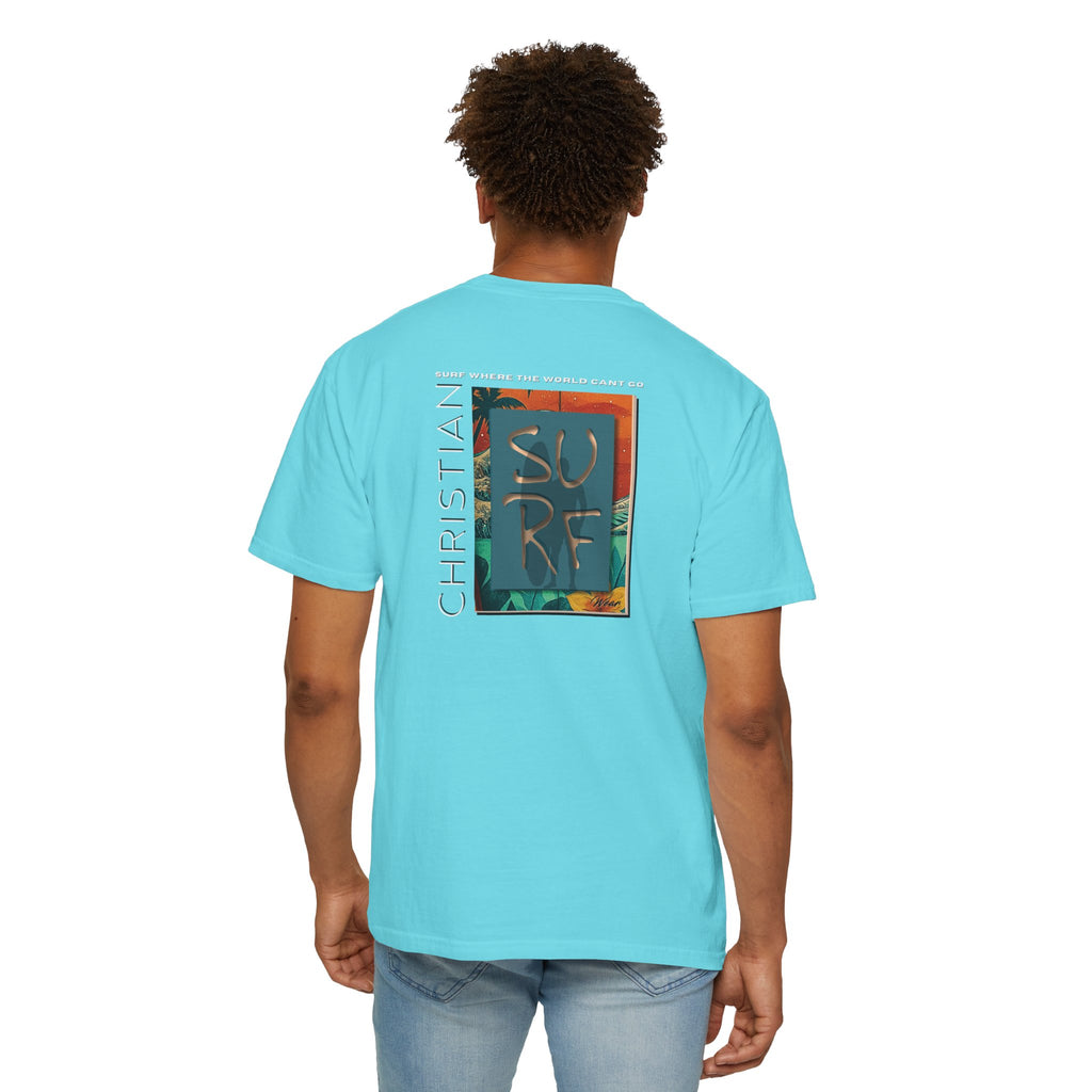 Christian Surf Wear Vibrant Surfing T-Shirt, Stylish Beachwear, Unisex Graphic Tee, Summer Outfit, Gift for Surfers, Casual Wear, Colorful Apparel