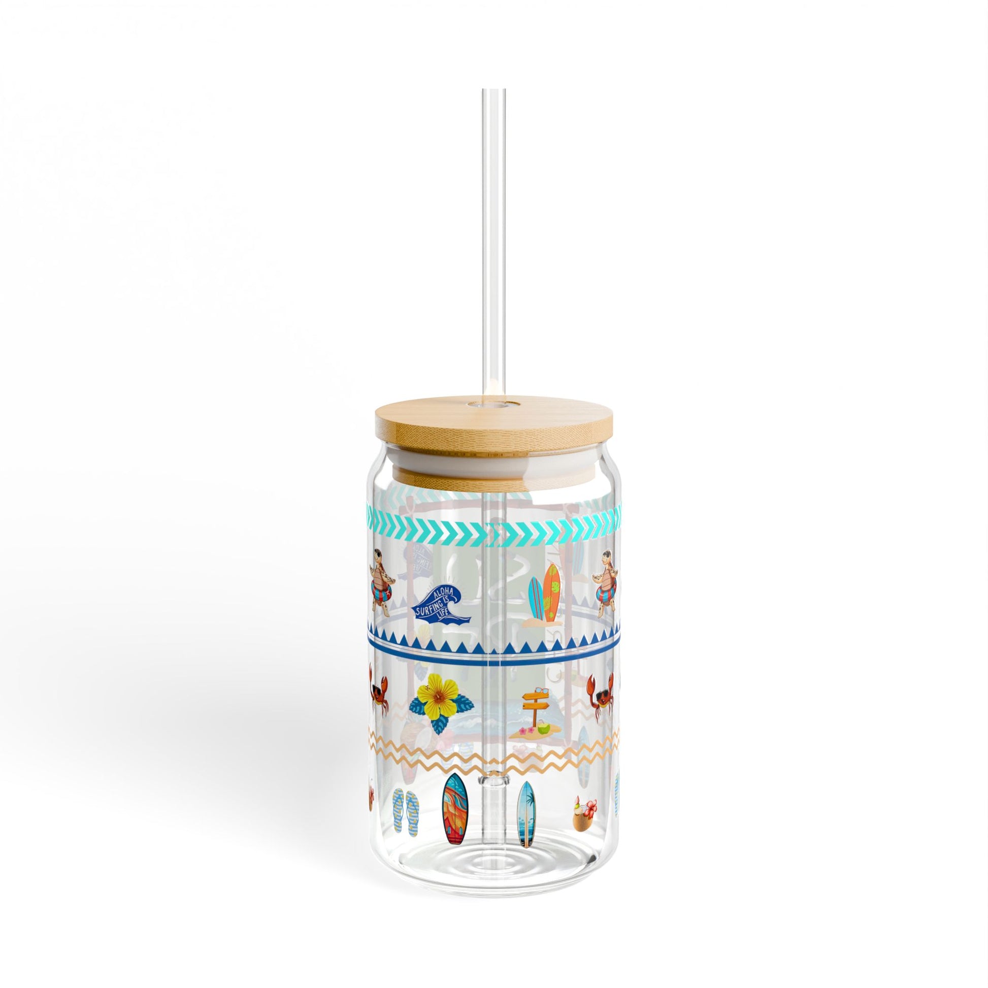 Christian Surf Wear Fun Beach Vibe Aloha Kingdom Sipper Glass