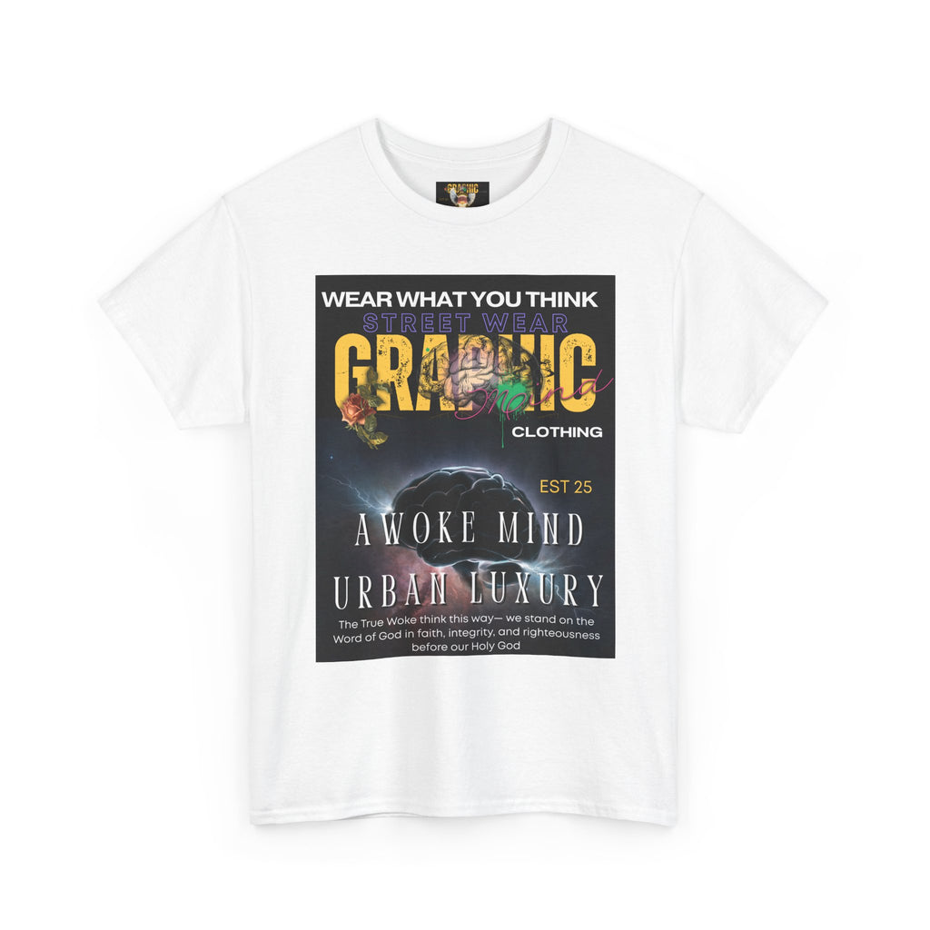 Urban Luxury Graphic Mind Clothing Tee, Woke Mind Heavy Cotton Tee - Comfortable Street Style Shirt, Gift for Trendsetters, Cool Graphic