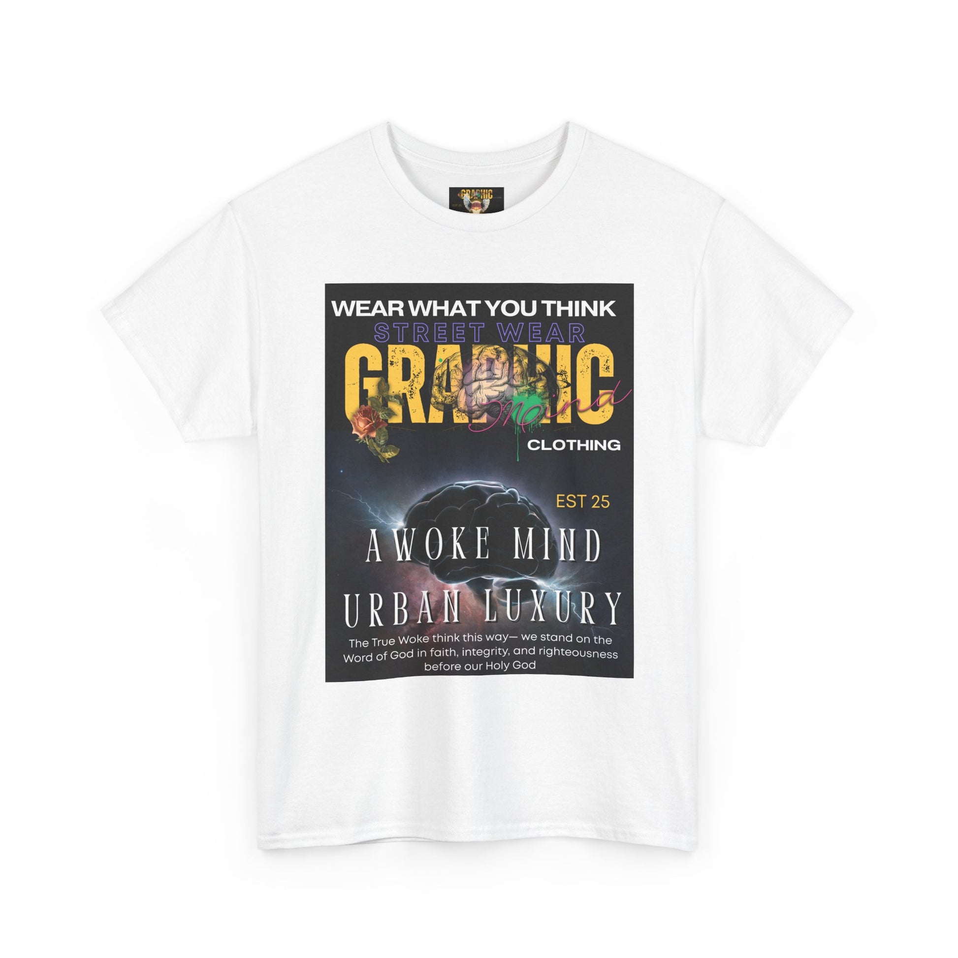 Urban Luxury Graphic Mind Clothing Tee, Woke Mind Heavy Cotton Tee - Comfortable Street Style Shirt, Gift for Trendsetters, Cool Graphic