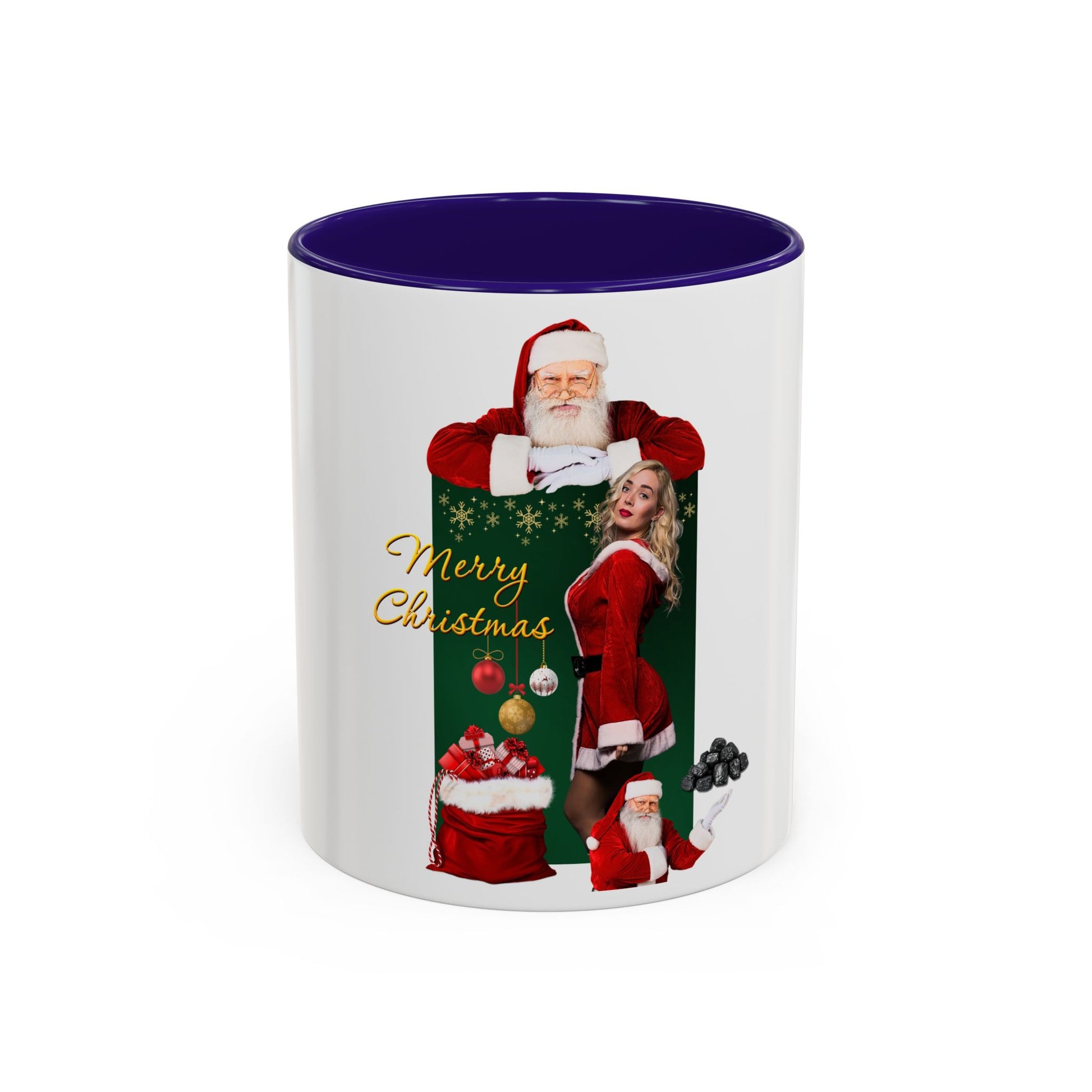 Christmas Santa & Sexy Mrs. Claus Coffee Mug (11oz/15oz) - 'Merry Christmas' Holiday Gift
