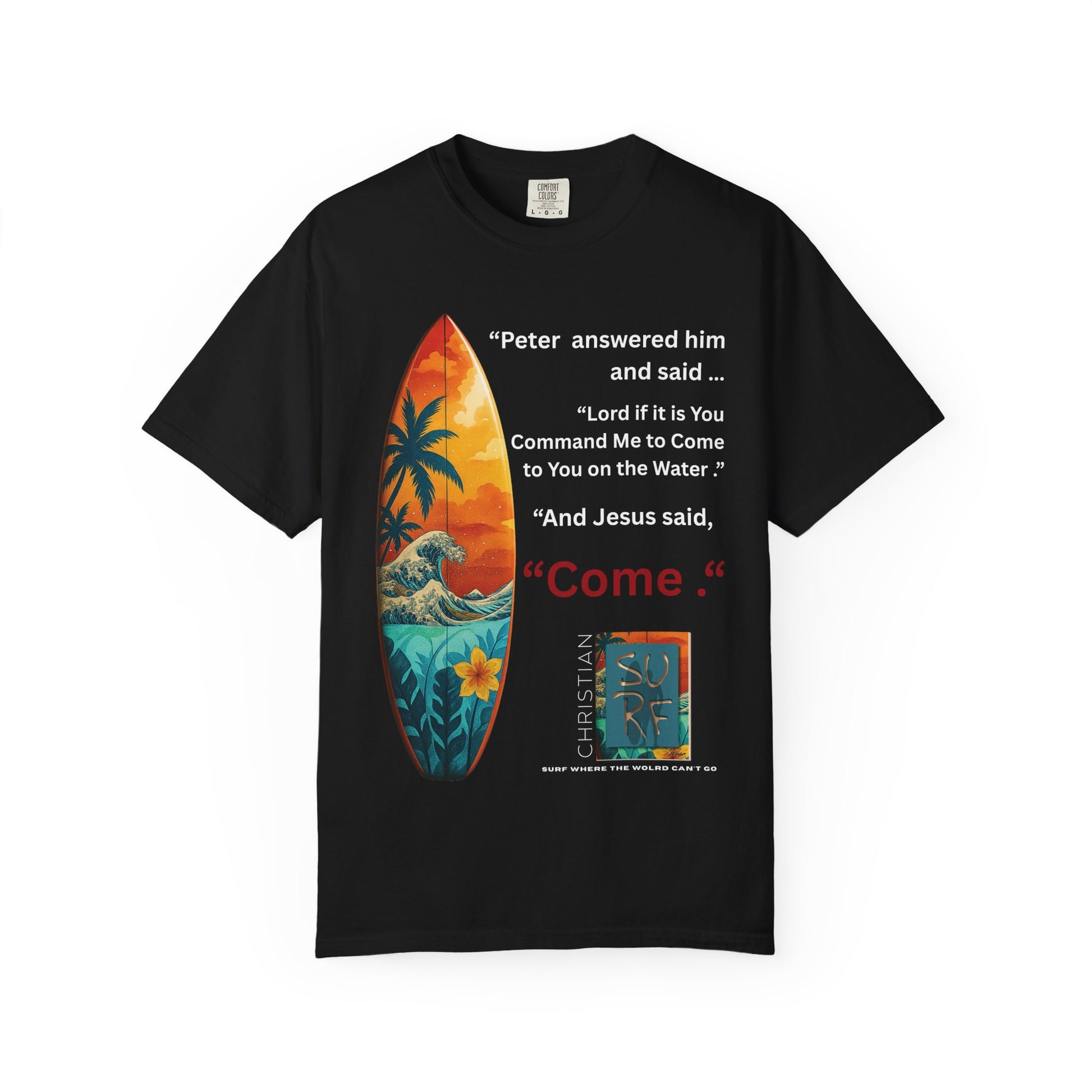Move by Faith | Street Wear Vintage Surf Board Graphic Art Work Unisex T-Shirt - Christian Surf Wear