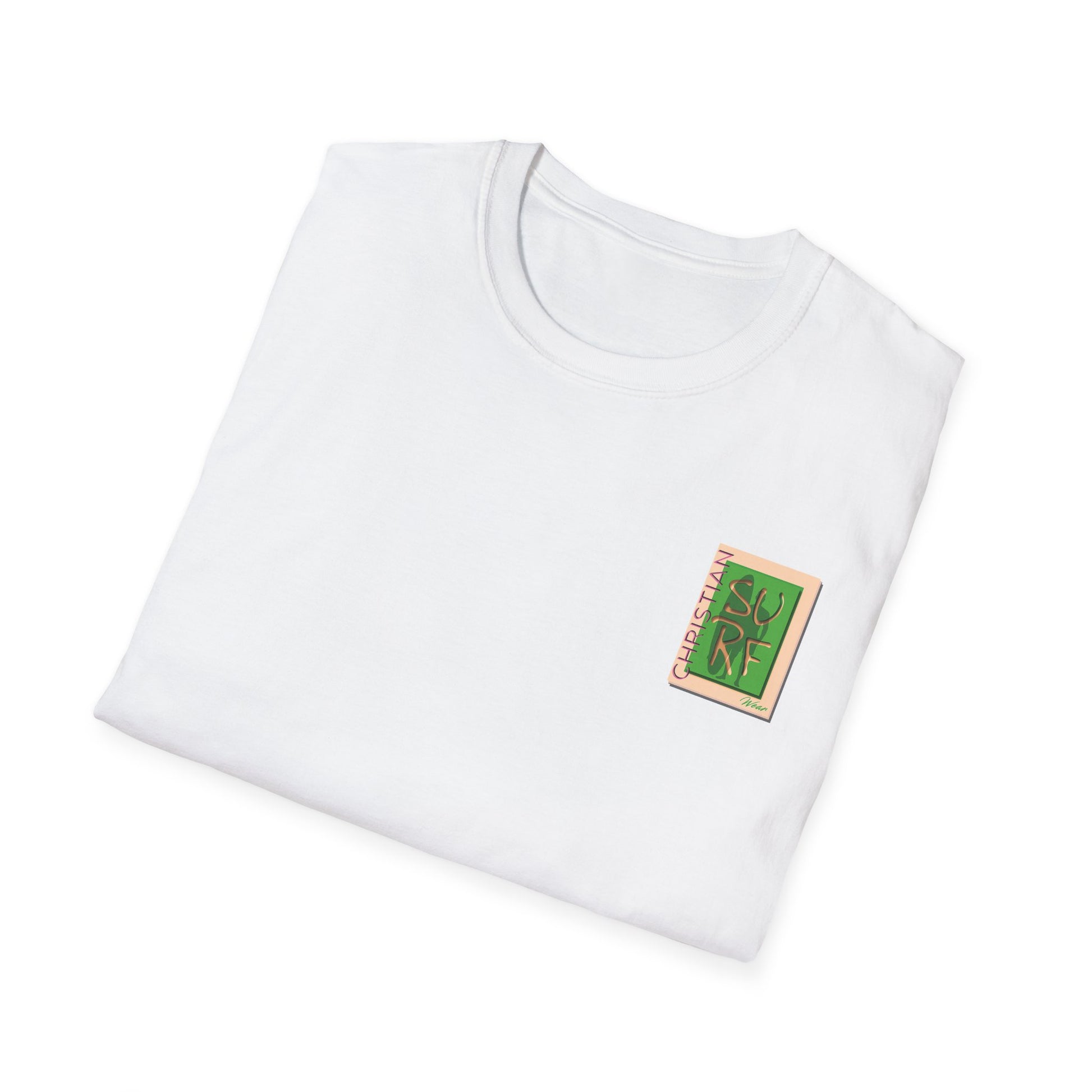Christian Surf Wear Nature-Inspired Unisex Softstyle Classic T-Shirt | Eco-Friendly Gift, Casual Wear, Graphic Tee, Organic Cotton Tee, Outdoor Adventure Top