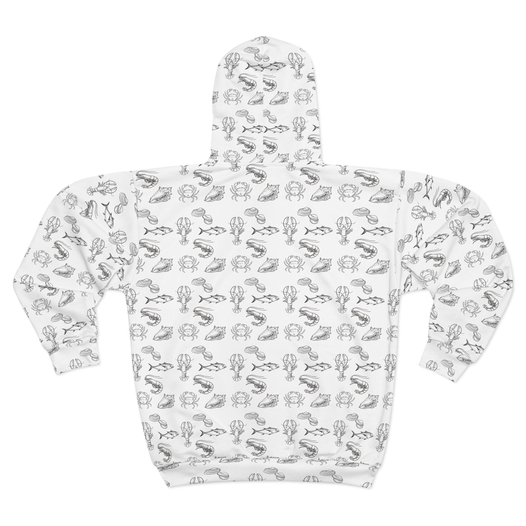 Christian Surf Wear Active Outer Wear Unisex Zip Hoodie with Fun Animal Illustrations, Cozy Casual Wear, Perfect for Gifting, Trendy Zip-Up, Everyday Comfort