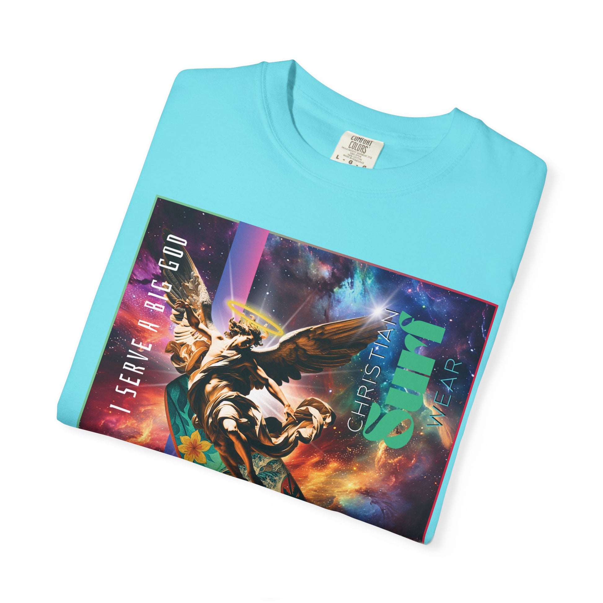 Christian Surf Wear Vibrant Surfing T-Shirt, Stylish Beachwear, Unisex Graphic Tee, Summer Outfit, Gift for Surfers, Casual Wear, Colorful Apparel