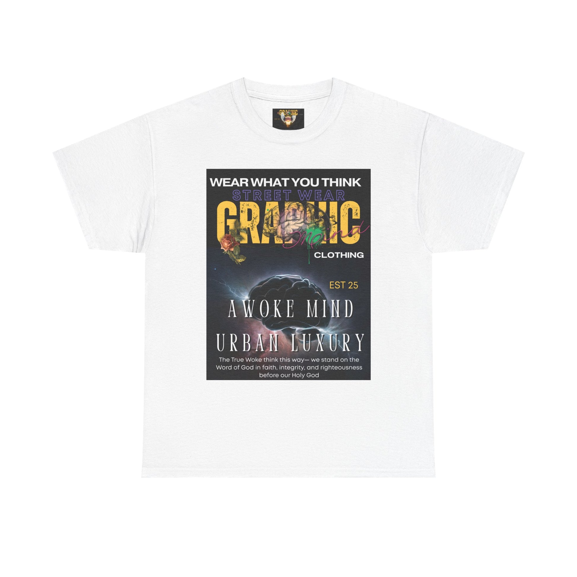Urban Luxury Graphic Mind Clothing Tee, Woke Mind Heavy Cotton Tee - Comfortable Street Style Shirt, Gift for Trendsetters, Cool Graphic