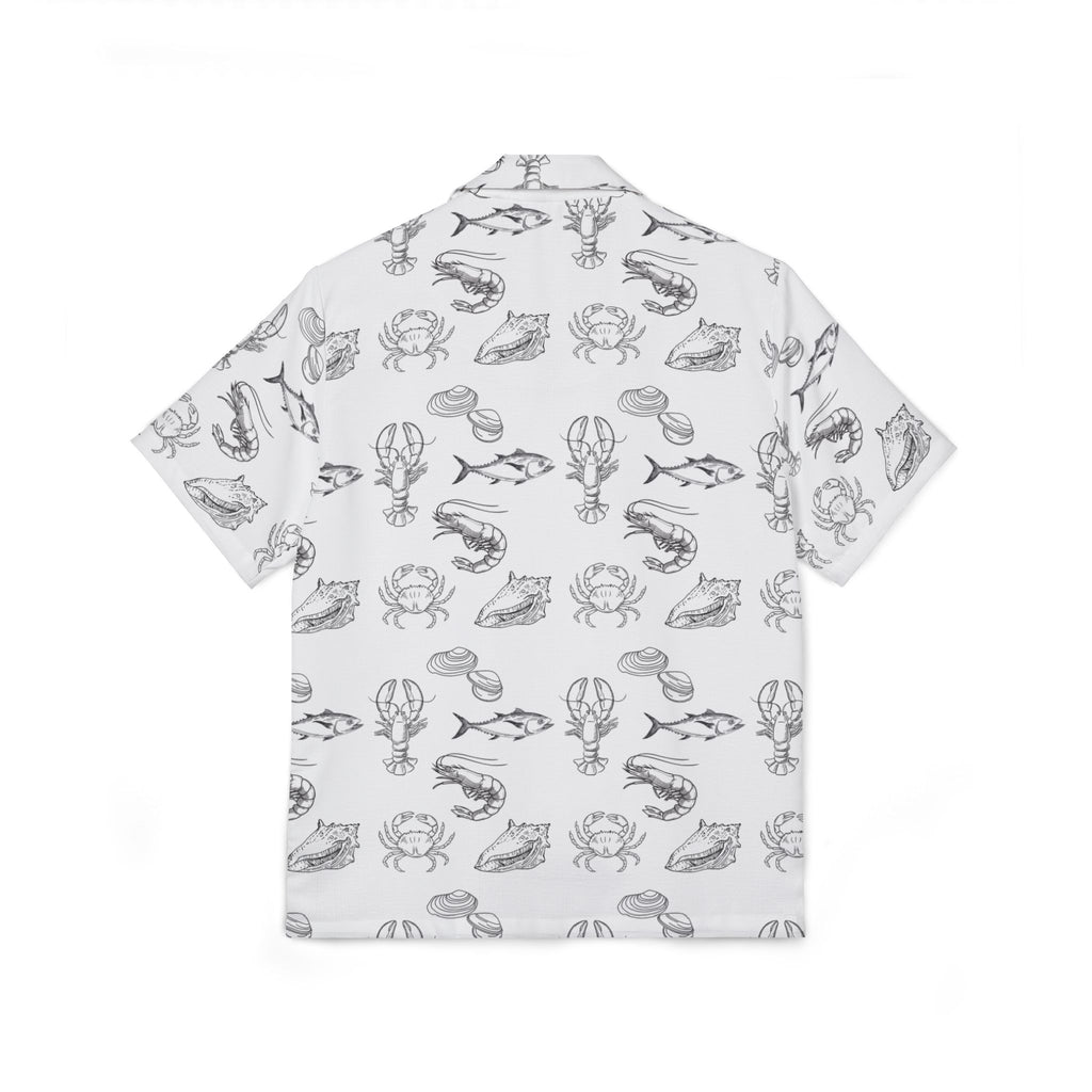 Men's Fishing Hawaiian Camp Shirt - Christian Surf Wear Deep Water Fishing Beach Vibes Vacation Nautical Print Summer Outfit