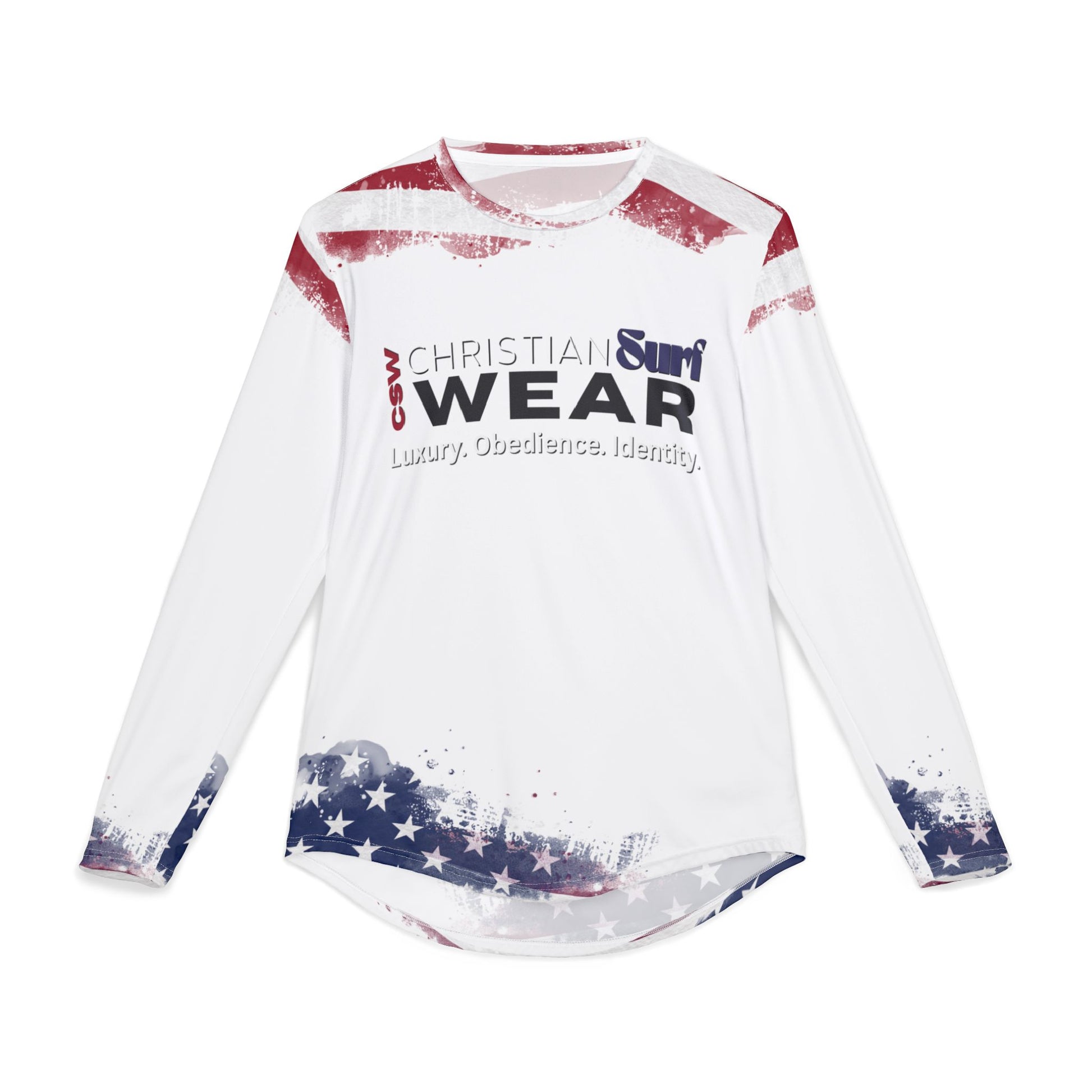 Christian Surf Wear Men's UV Protection Long Sleeve Shirt - Patriotic American Flag Design, Outdoor Activities, Beachwear, Fishing Shirt, Summer Essentials