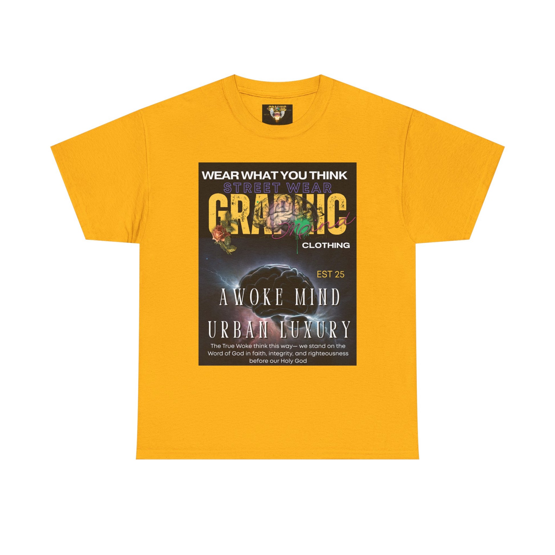 Urban Luxury Graphic Mind Clothing Tee, Woke Mind Heavy Cotton Tee - Comfortable Street Style Shirt, Gift for Trendsetters, Cool Graphic