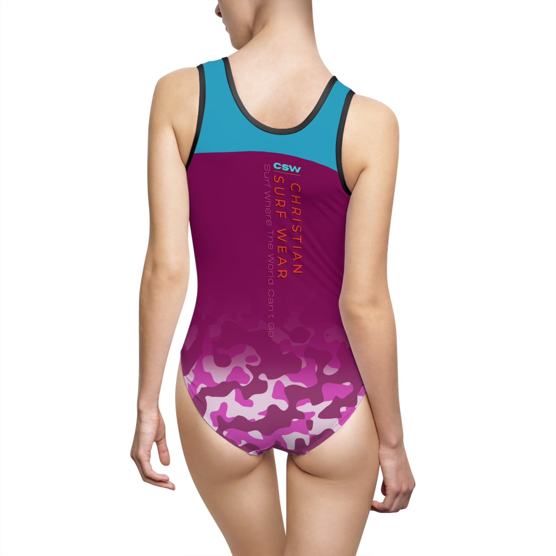 Christian Surf Wear Vintage Militant Vibrant Miami Beach Swimsuit, Women's One-Piece Bathing Suit, Summer Swimwear, Beach Vacation Outfit, Pool Party Essentials, Christian [...]