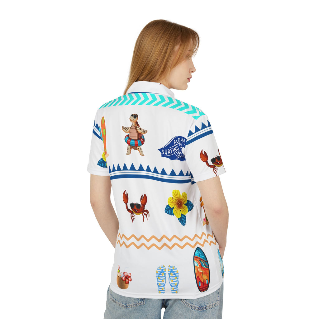 Christian Surf Wear Aloha BeachVibes  Surfing Polo Shirt