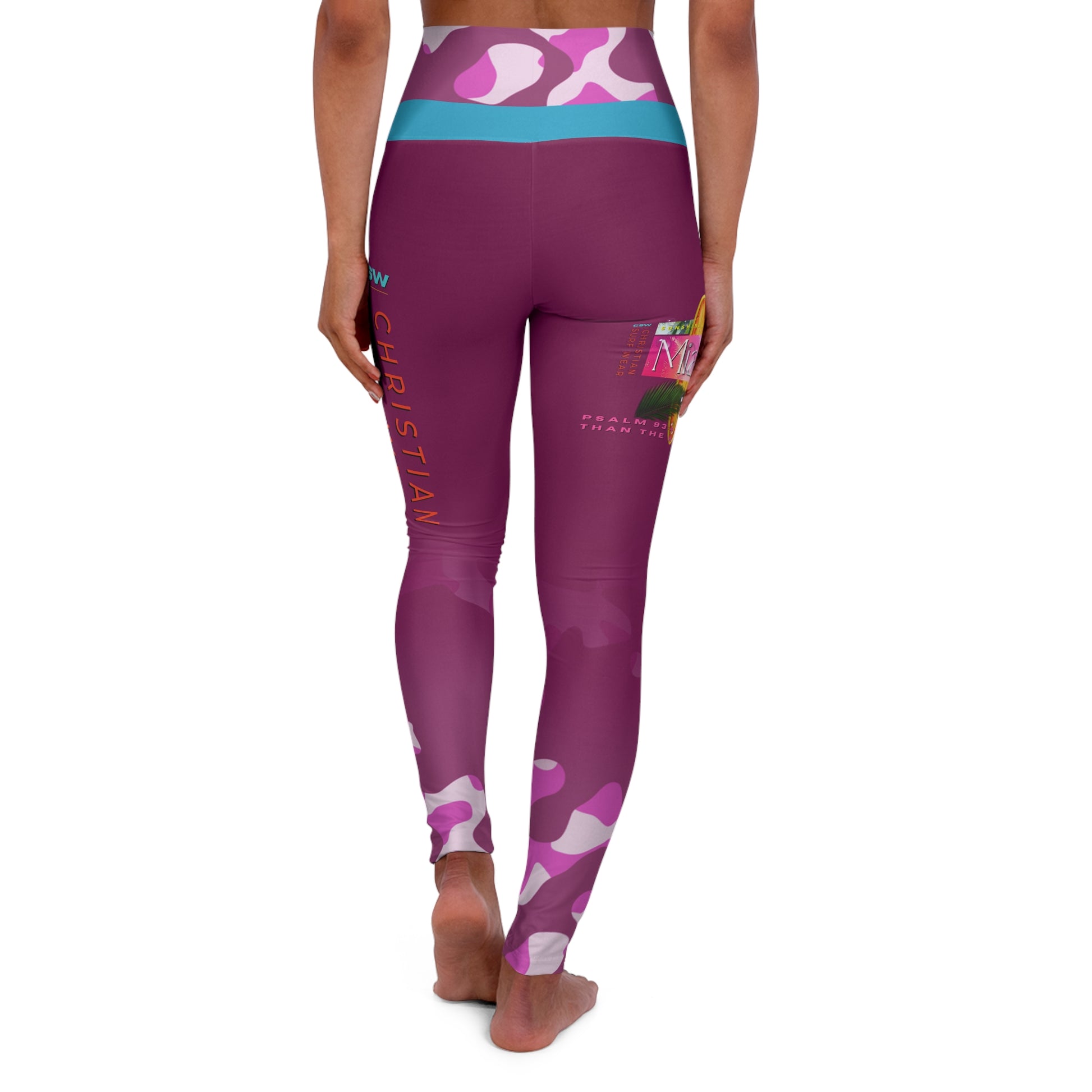 Christian Surf Wear Vintage Militant High Waisted Stylish Leggings with Inspirational Design, Perfect for Fitness, Gym, Meditation, Workout, and Everyday Wear
