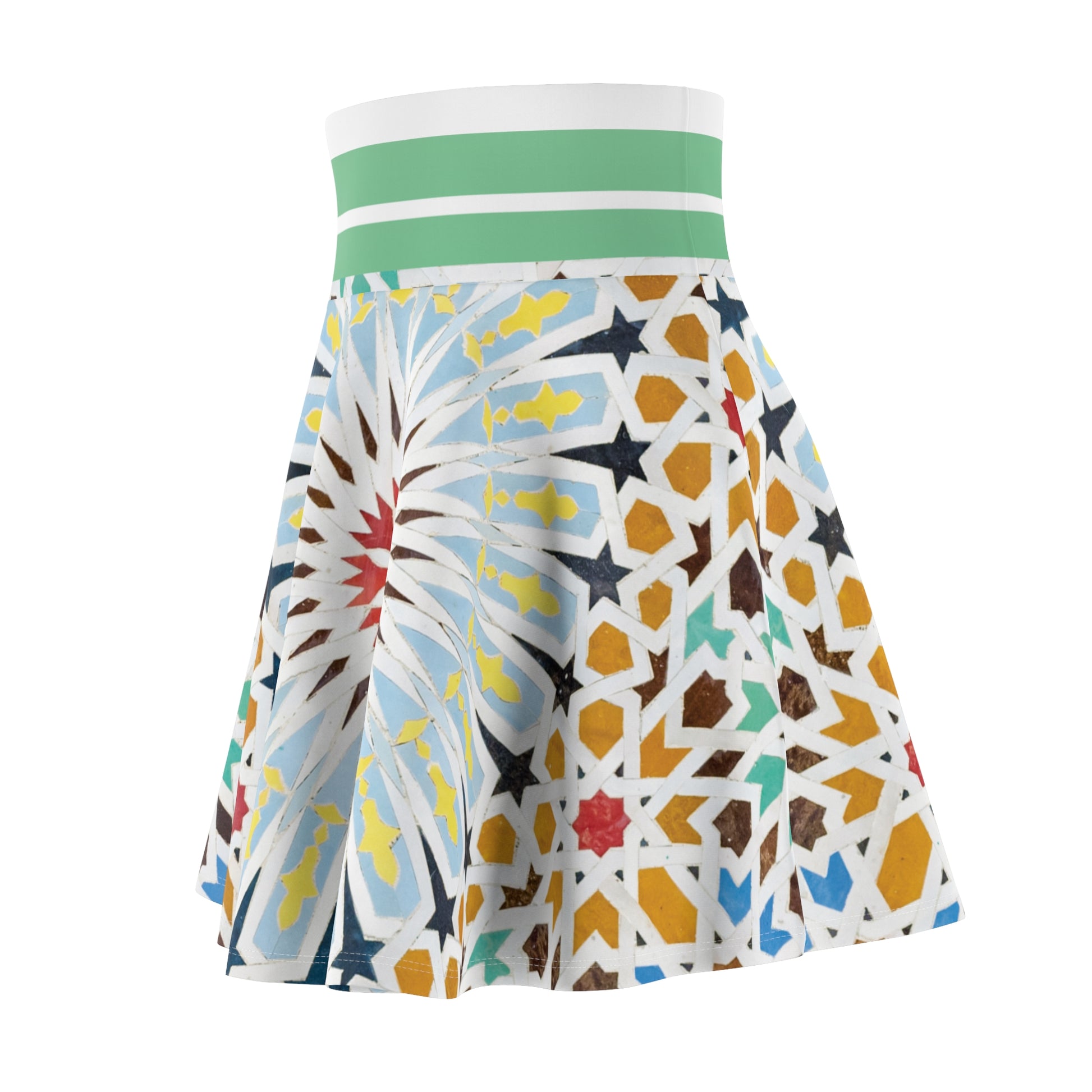 Surf Wear Summer Delight Vintage Graphic Bohemian Floral Women's Skater Skirt, Twirl Skirt, Summer Outfit, Festival Wear, Casual Chic