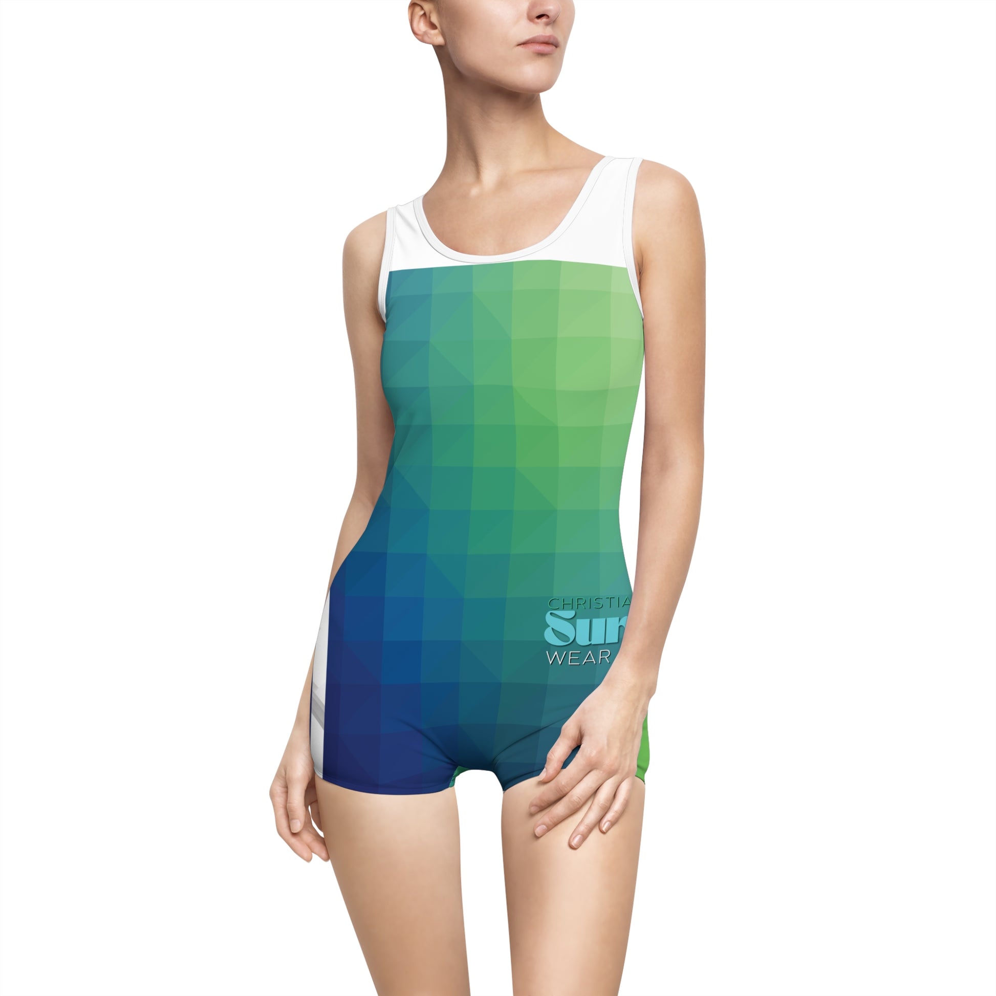 SURF WEAR Vintage Swimsuit for Women, Retro Swimwear, Summer Pool Attire, Beach Day Outfit, Surfing Costume, Colorful One-Piece Bathing Suit