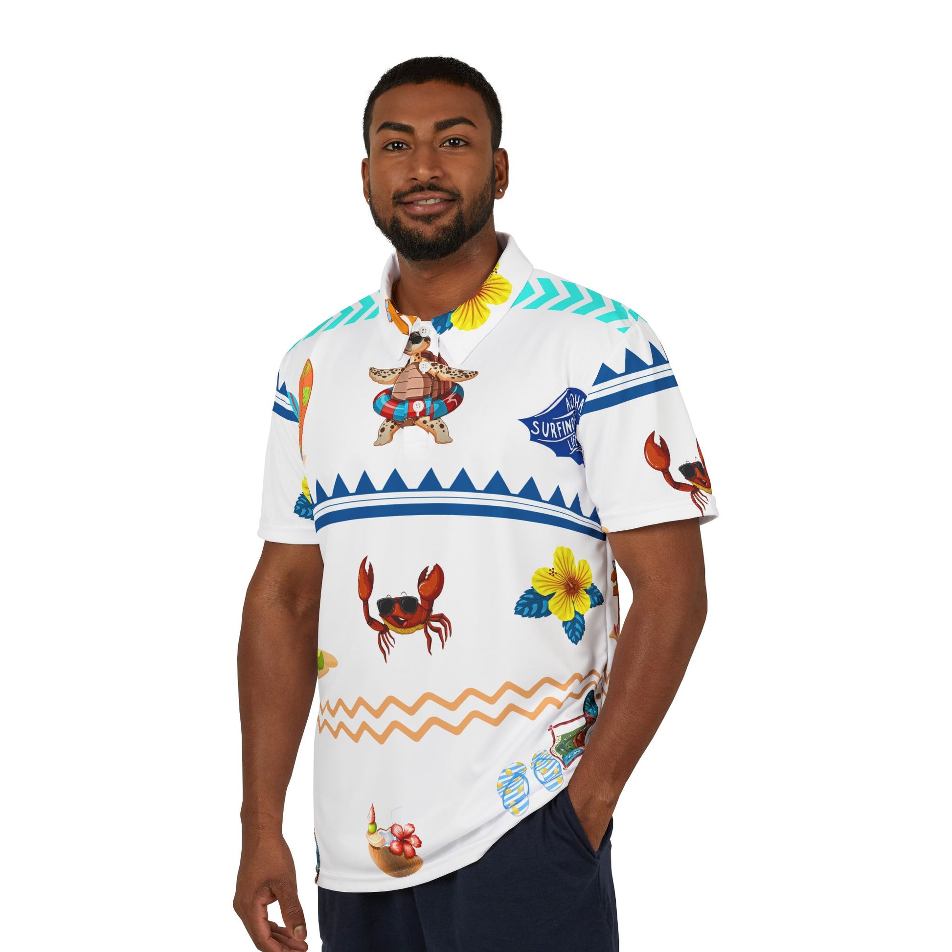 Christian Surf Wear Aloha BeachVibes  Surfing Polo Shirt