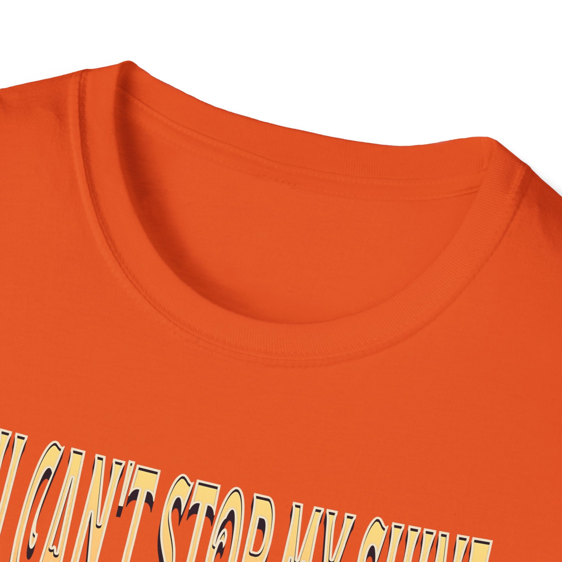 By the Bay Orange Kingdom Confidence Graphic Gold Happy Face Emoji Unisex T-Shirt: You Can’t Stop My Shine Tee, With GOD On My Side, Premium Casual-Tee
