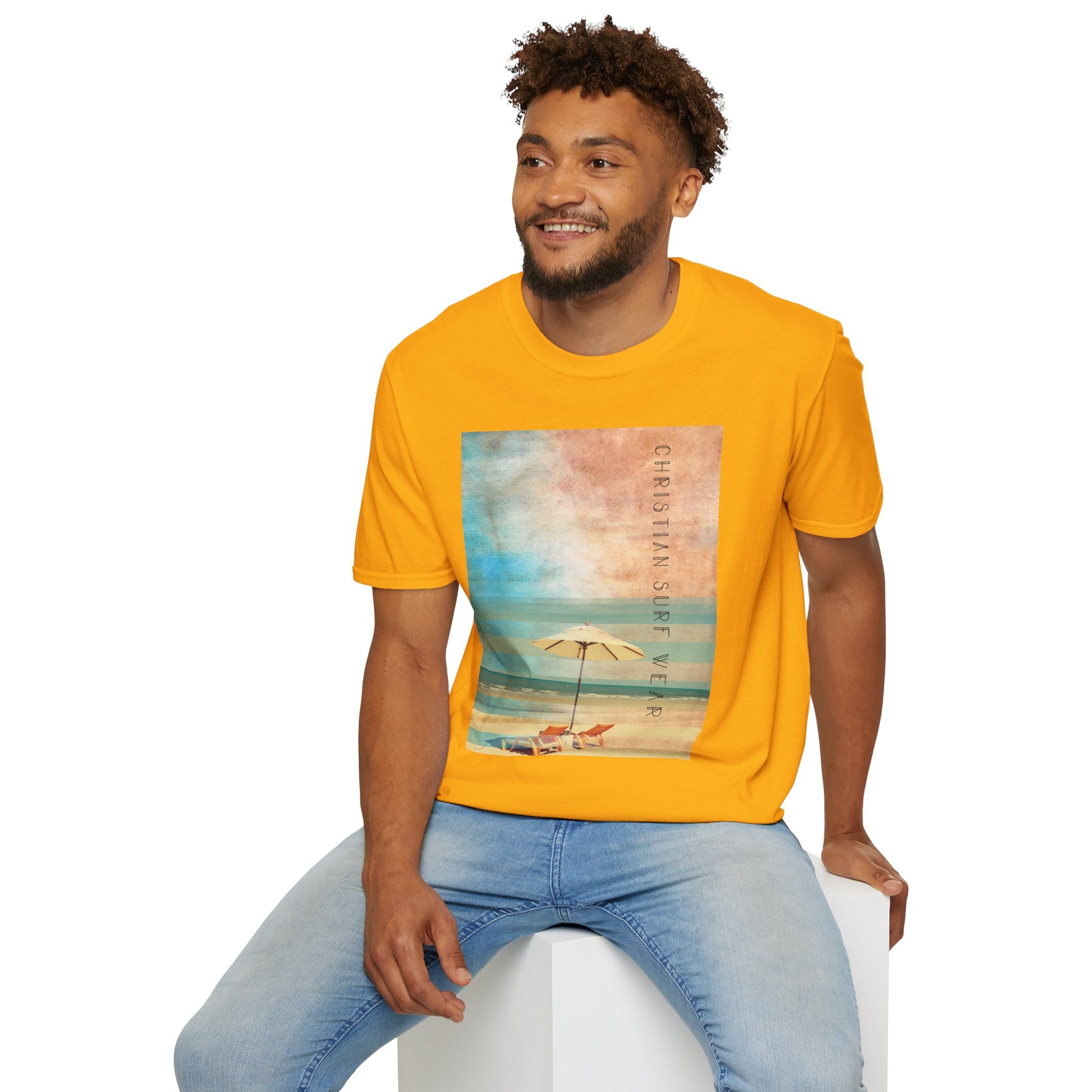 Christian Surf Wear T-Shirt - Vintage Calm Beach Tee