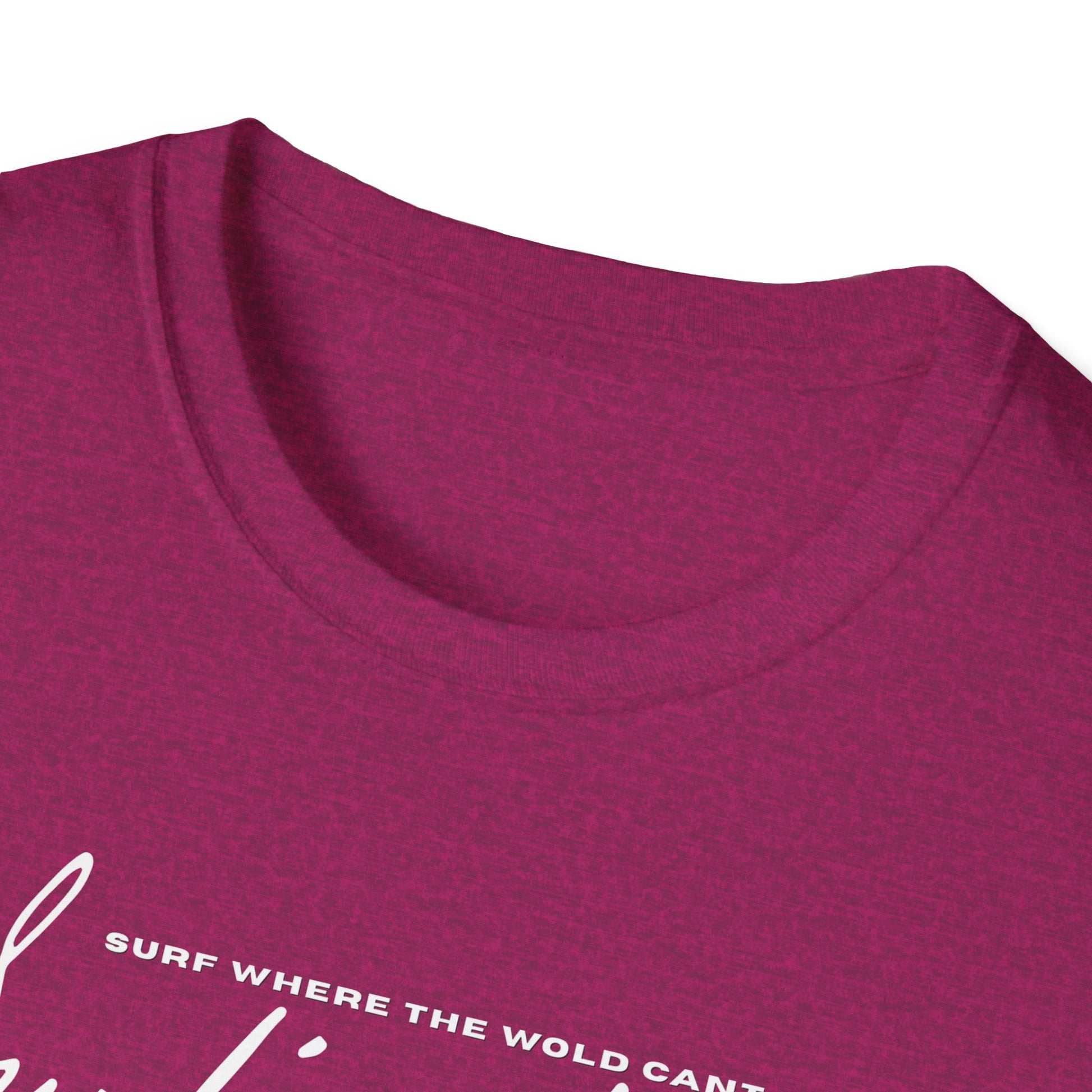 Surf Wear Typography Surf Where the World Can’t Go Graphic Surf’s Up Unisex Softstyle T-Shirt | Beach Vibes, Casual Wear, Gift for Surfers, Summer Style, Christian Apparel