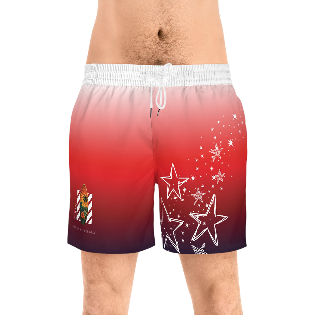 Surf Wear Vibrant Men's Swim Shorts - Perfect for Beach Days, Pool Parties, Summer Getaways, 4th of July, Tropical Vacations