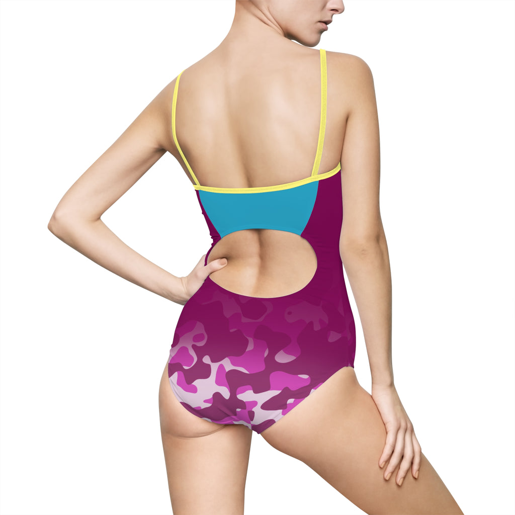 Christian Surf Wear Vibrant Militant Miami Beach One-Piece Swimsuit,