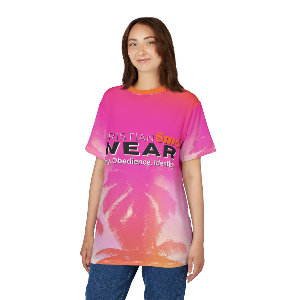 Unisex Tee Christian Surf Wear Palm Tree Graphic Summer Surge