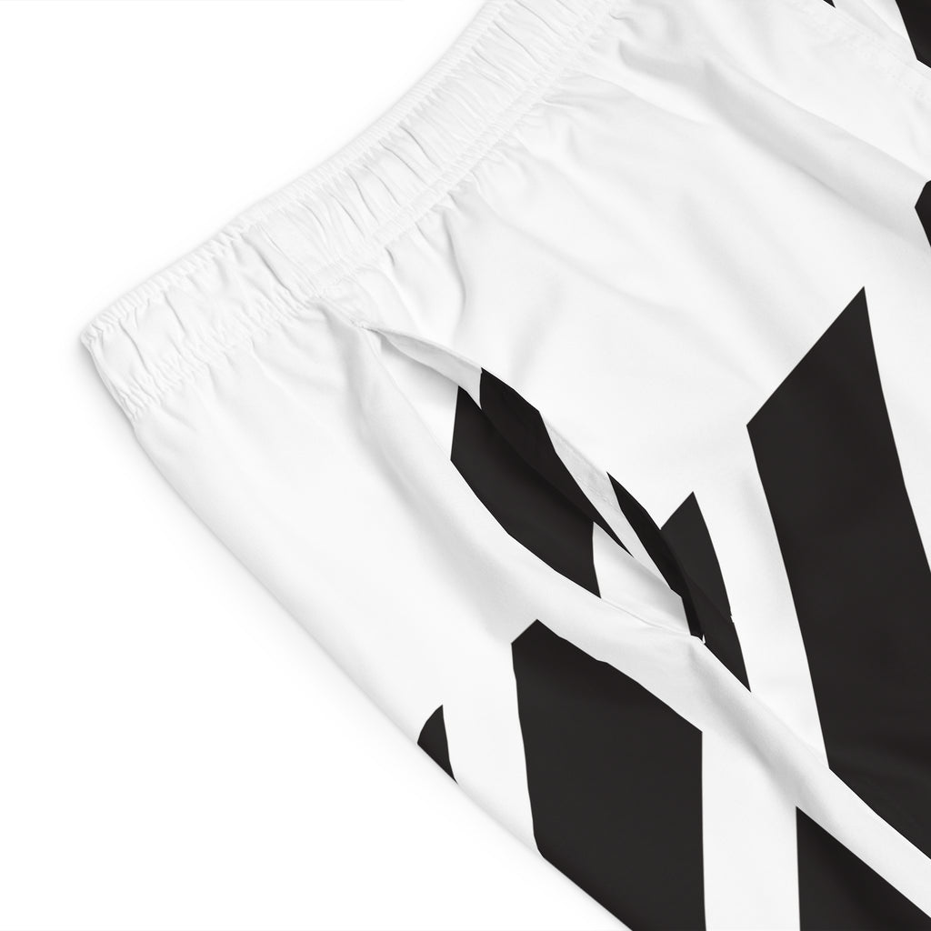 Christian Surf Wear Typography CSW Stylish Men's Board Shorts with Striped Design, Summer Swimwear, Beachwear, Casual Shorts, Vacation Essentials