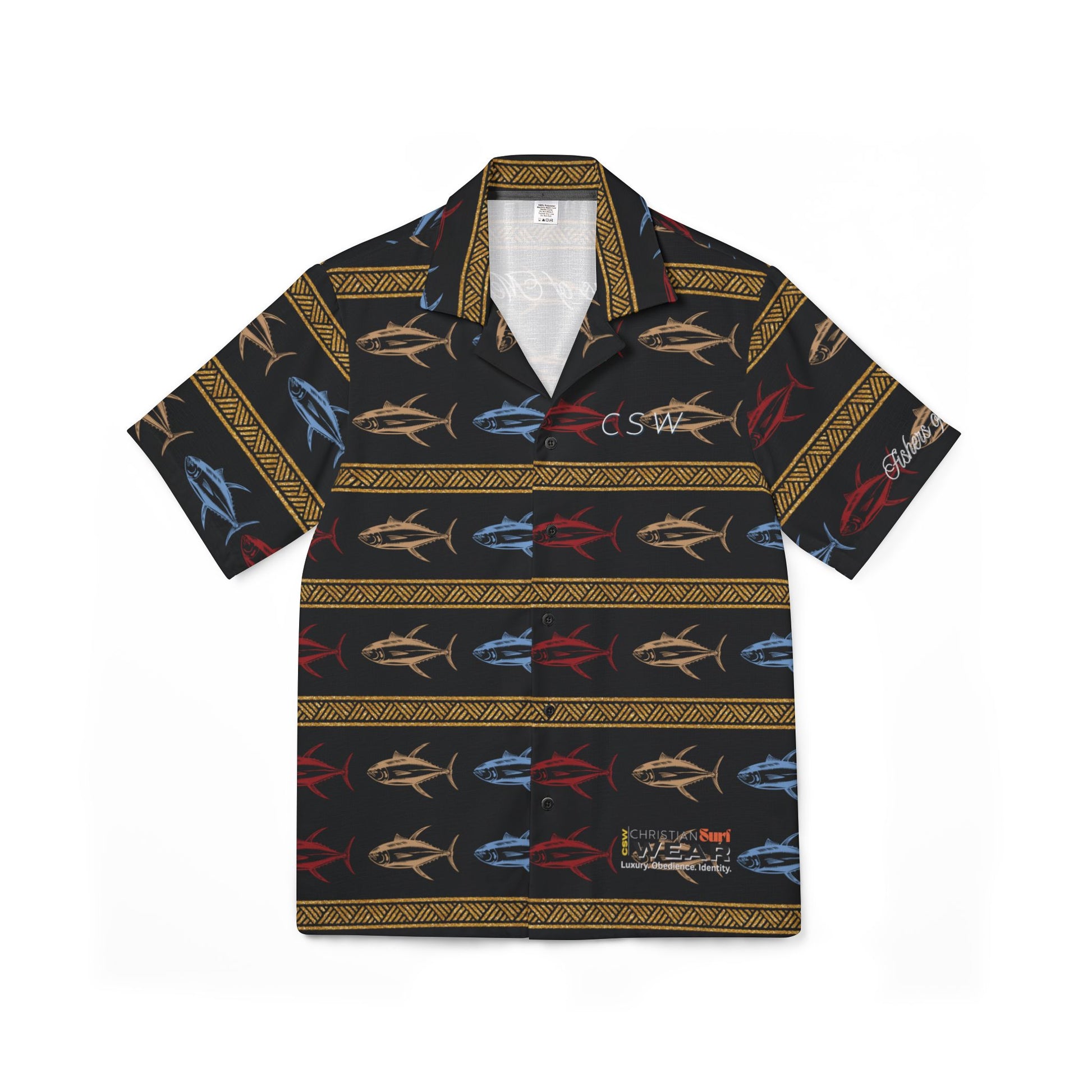 Christian Surf Wear Fishing Hawaiian Camp Shirt