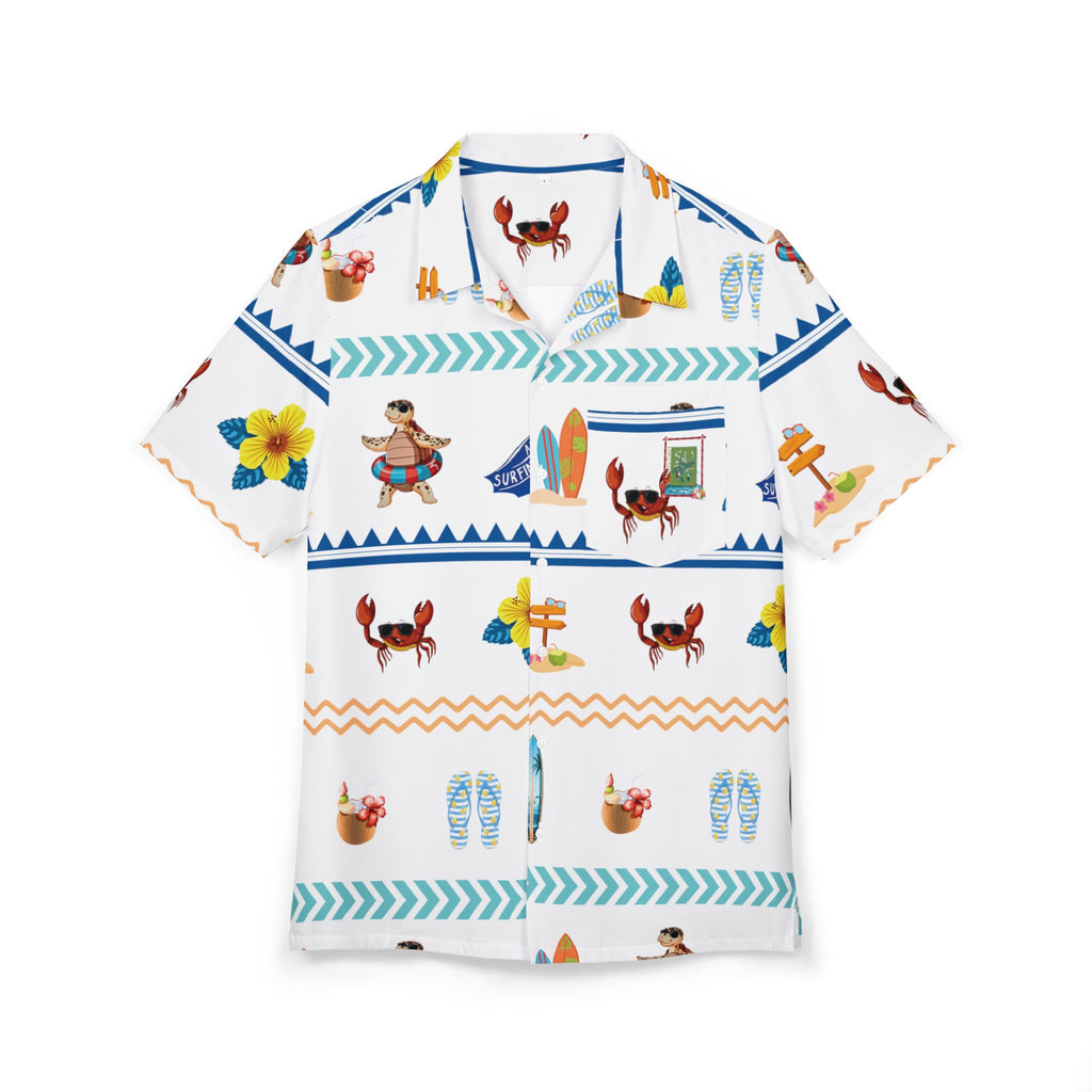 Tropical Hawaiian Button-Down Shirt, Beachwear, Vacation Shirt, Unisex Summer Shirt, Luau Attire, Resort Wear