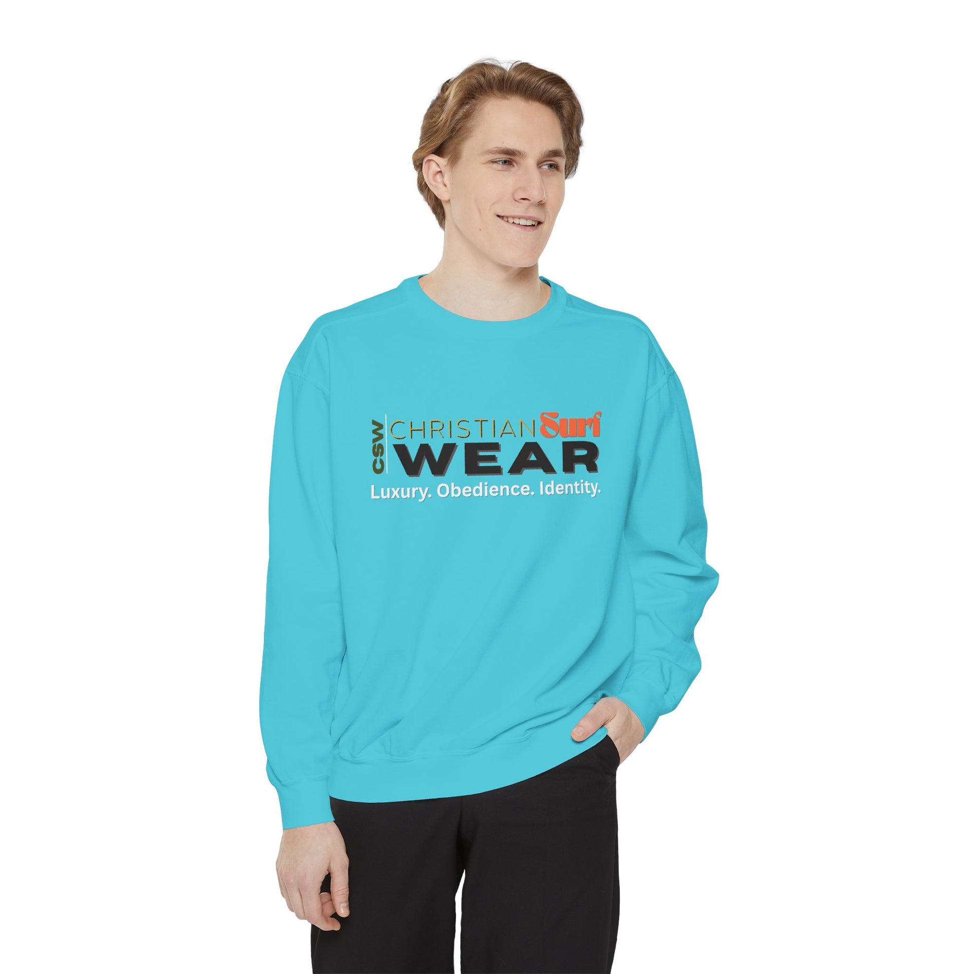Sunshine Christian Surf Wear Sweatshirt | Unisex Garment-Dyed Pullover for Beach Vibes, Casual Wear, Surfing, Gift for Him/Her, Summer Style