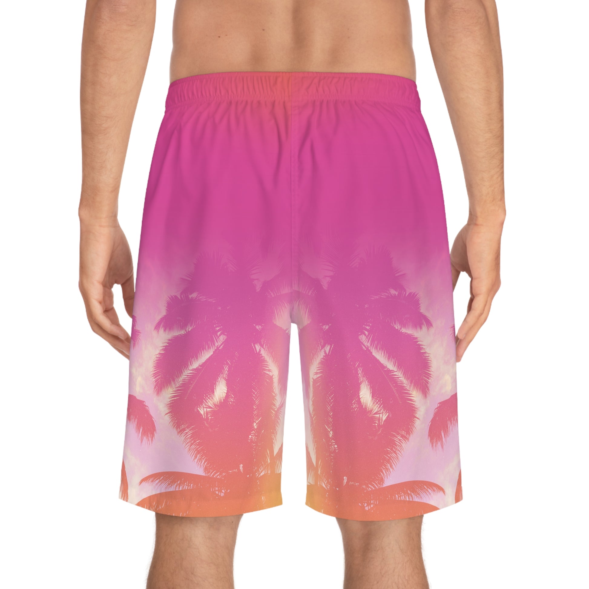 Christian Surf Wear Palm Tree Men's Board Shorts