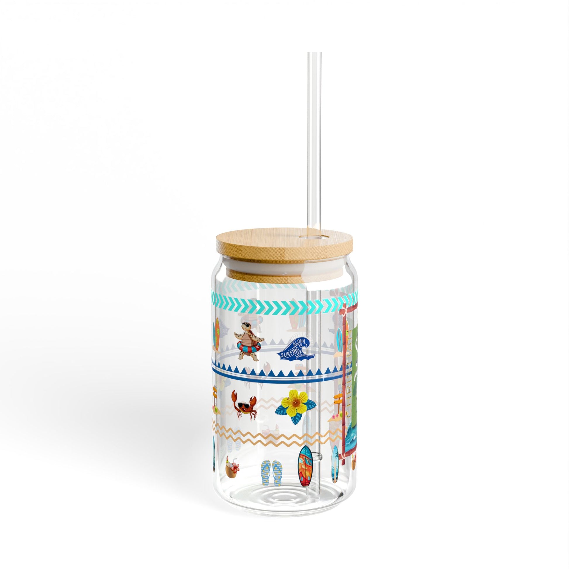 Christian Surf Wear Fun Beach Vibe Aloha Kingdom Sipper Glass