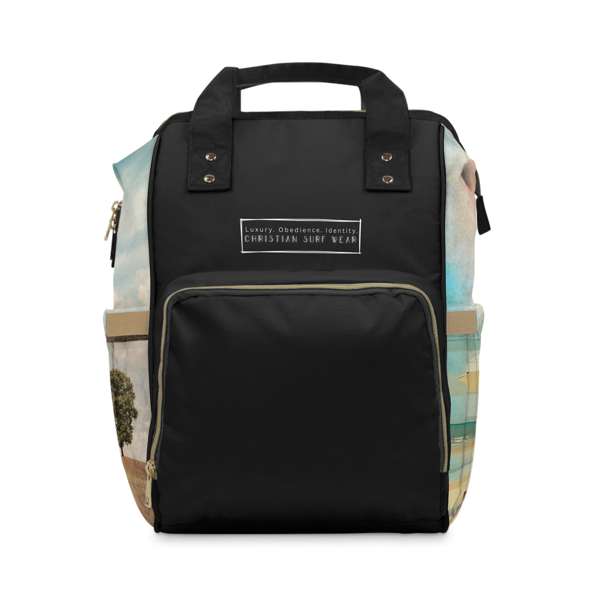 Dual Function Backpack – Christian Surf Wear | Diaper Bag + Laptop Travel Bag | Stylish Utility for Parents, Students, Nomads B
