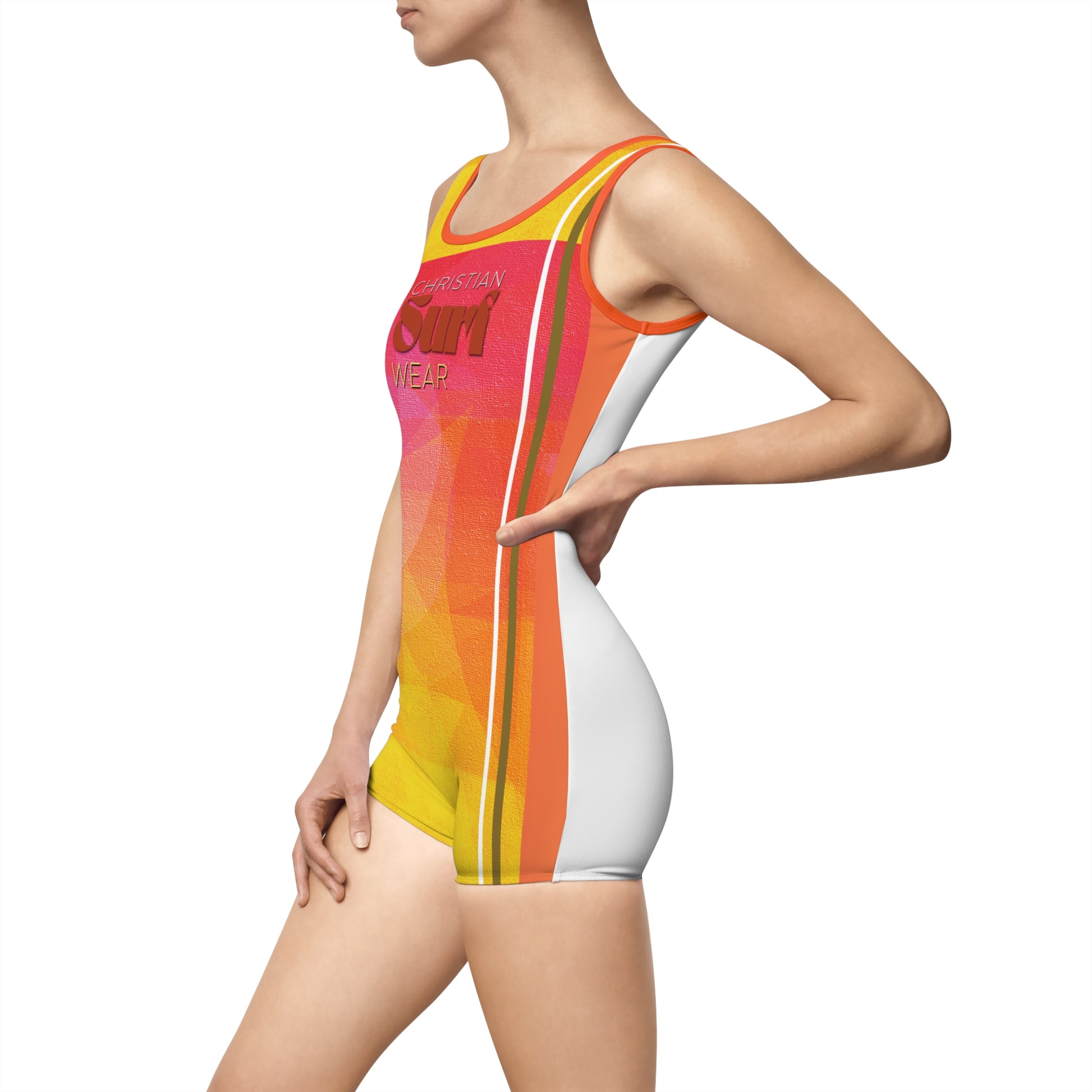 Surf Wear Summer Sun Set Vintage Christian Women's Vintage Swimsuit - Retro-Style Swimwear for Beach, Pool, Summer Vacation, Surf Events, and Retro Celebrations