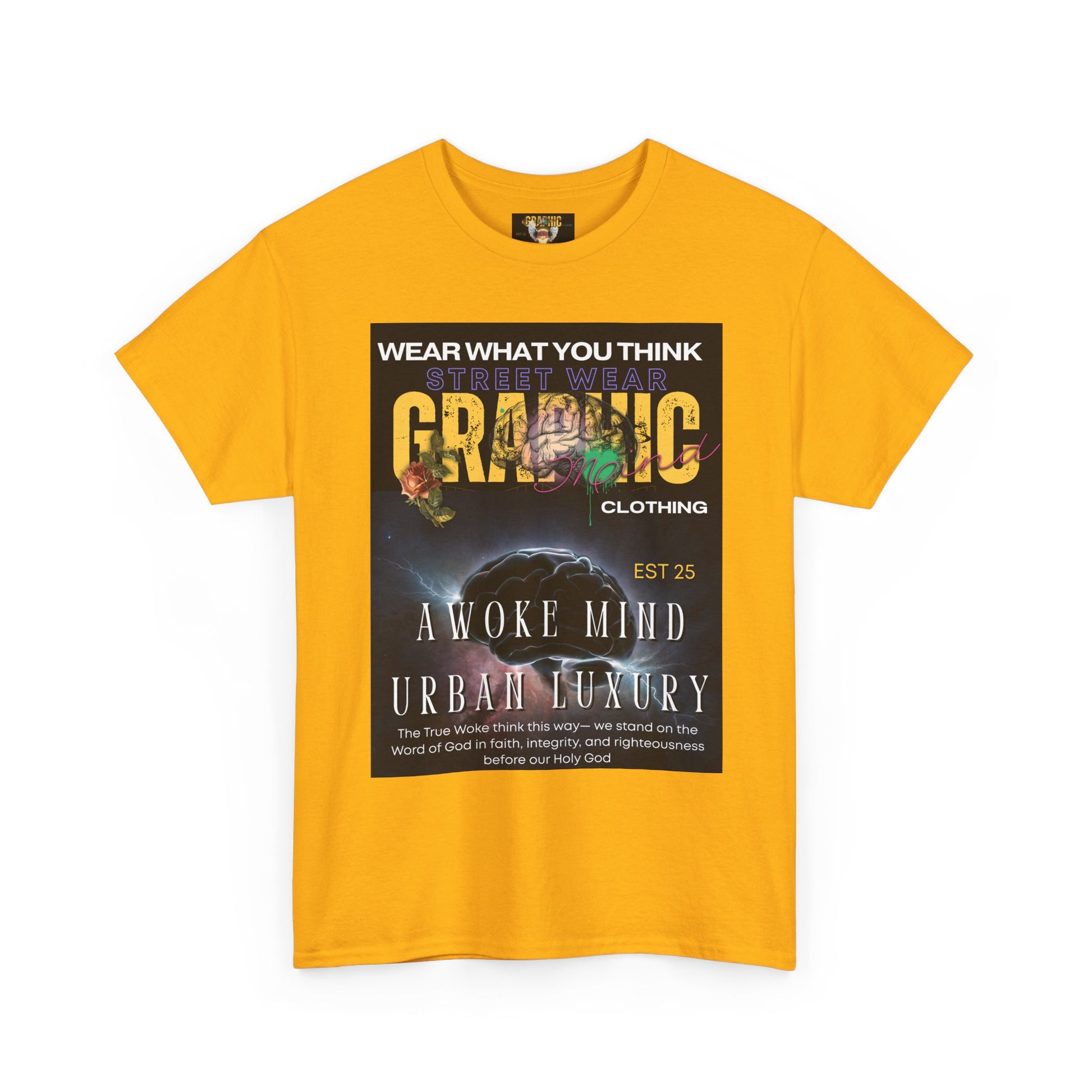 Urban Luxury Graphic Mind Clothing Tee, Woke Mind Heavy Cotton Tee - Comfortable Street Style Shirt, Gift for Trendsetters, Cool Graphic