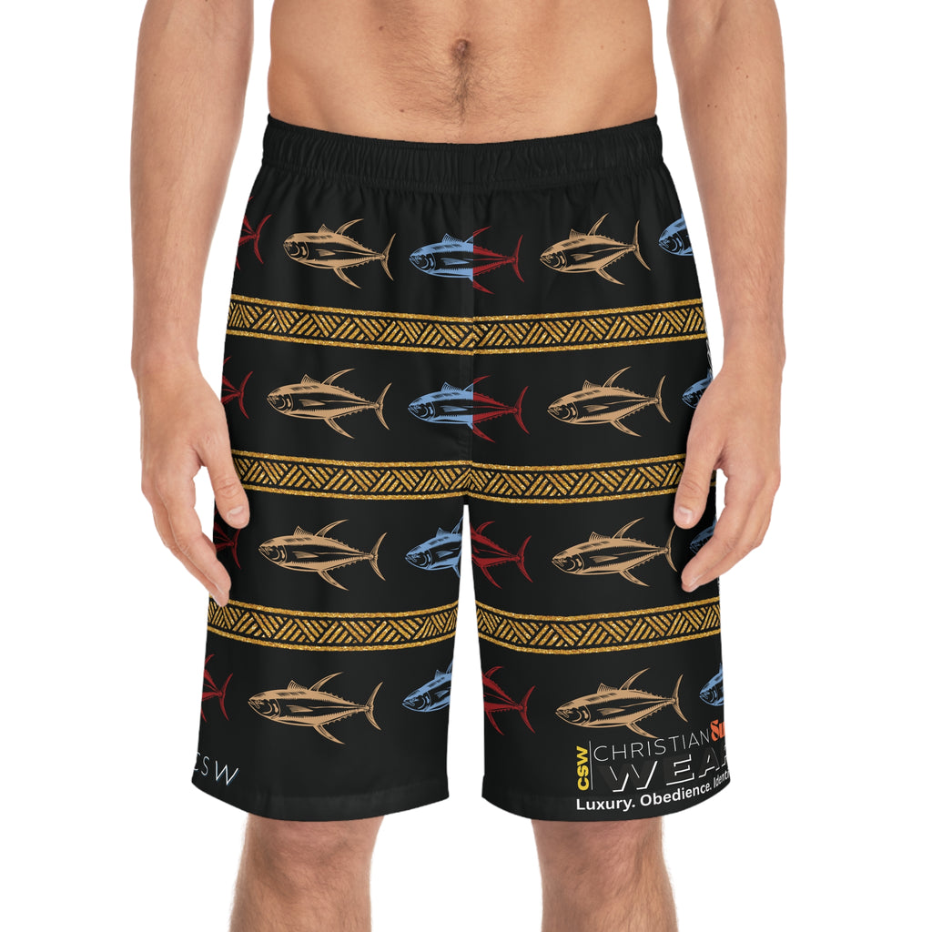 Christian Surf Wear Fishers of Men at Work-Fishing Board Shorts