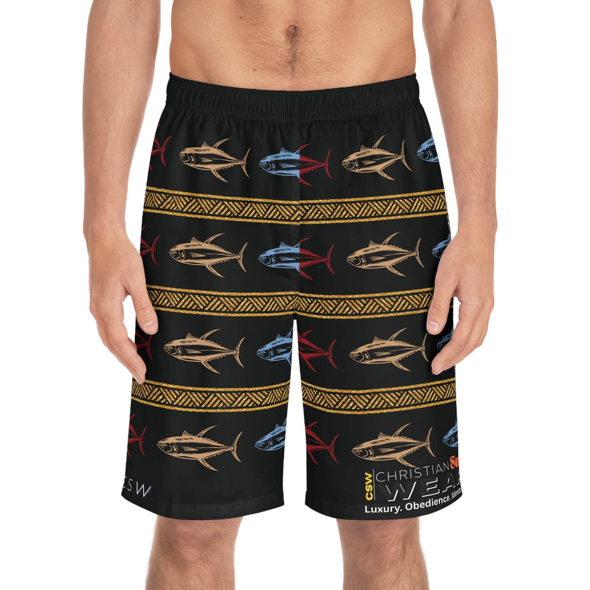 Christian Surf Wear Fishers of Men at Work-Fishing Board Shorts