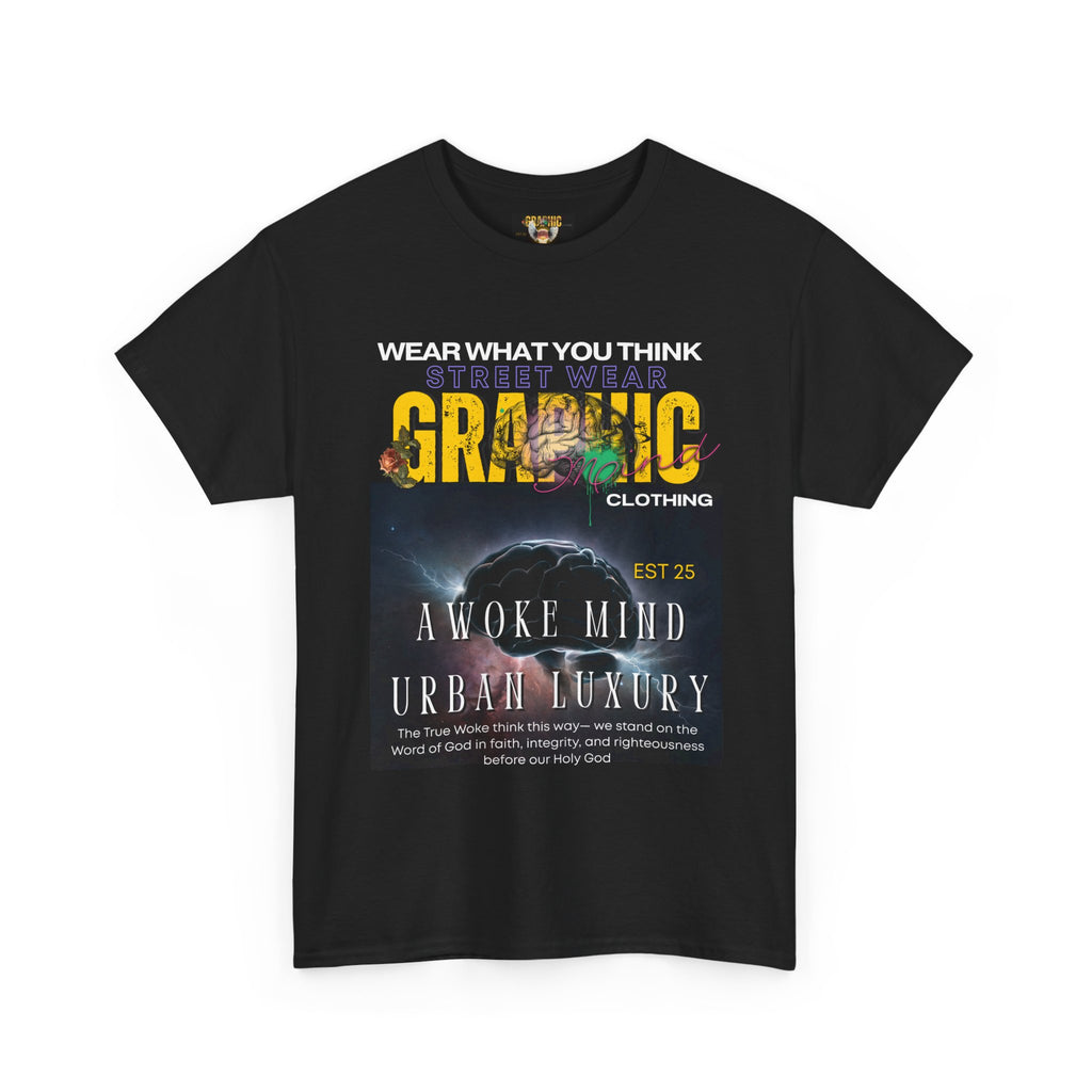 Urban Luxury Graphic Mind Clothing Tee, Woke Mind Heavy Cotton Tee - Comfortable Street Style Shirt, Gift for Trendsetters, Cool Graphic