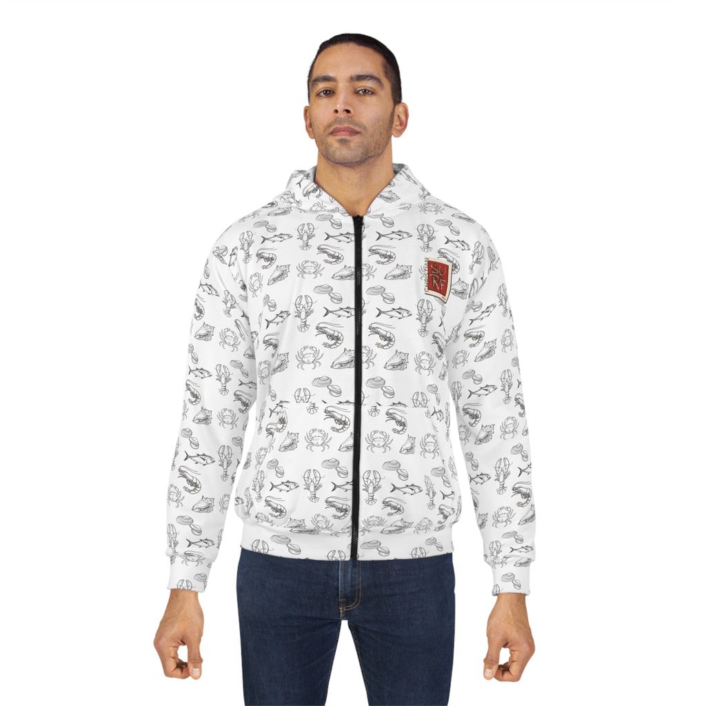Christian Surf Wear Active Outer Wear Unisex Zip Hoodie with Fun Animal Illustrations, Cozy Casual Wear, Perfect for Gifting, Trendy Zip-Up, Everyday Comfort