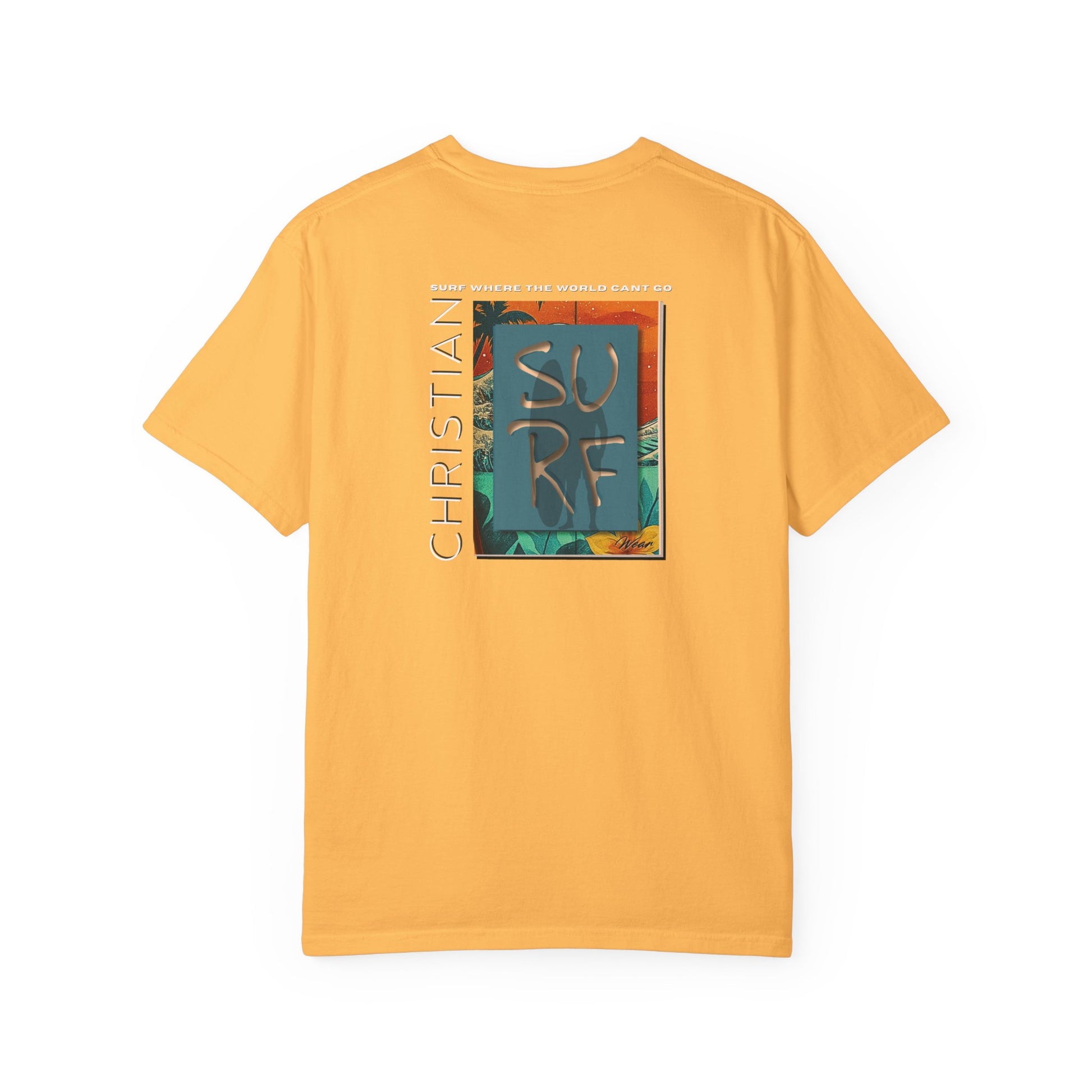 Christian Surf Wear Vibrant Surfing T-Shirt, Stylish Beachwear, Unisex Graphic Tee, Summer Outfit, Gift for Surfers, Casual Wear, Colorful Apparel