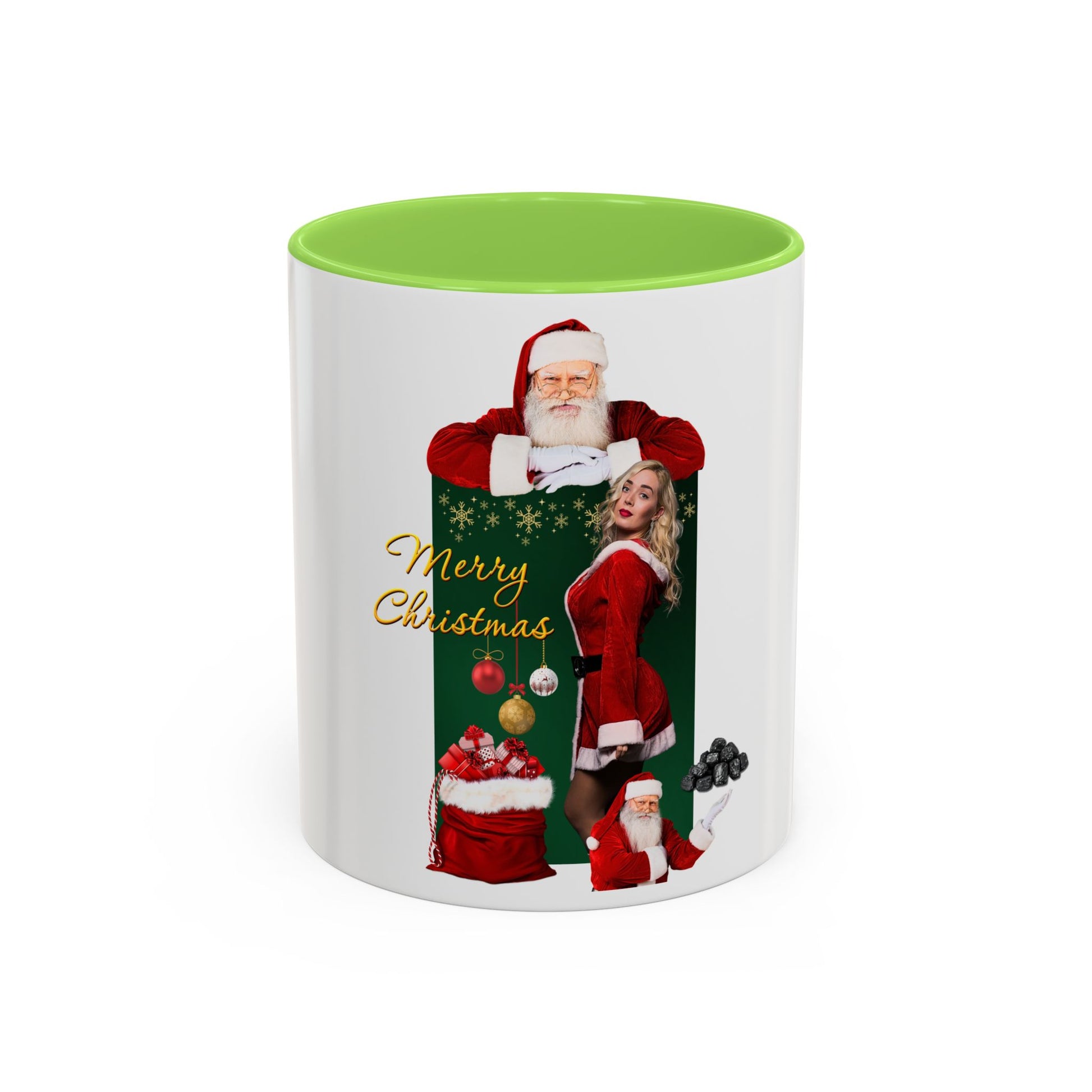 Christmas Santa & Sexy Mrs. Claus Coffee Mug (11oz/15oz) - 'Merry Christmas' Holiday Gift