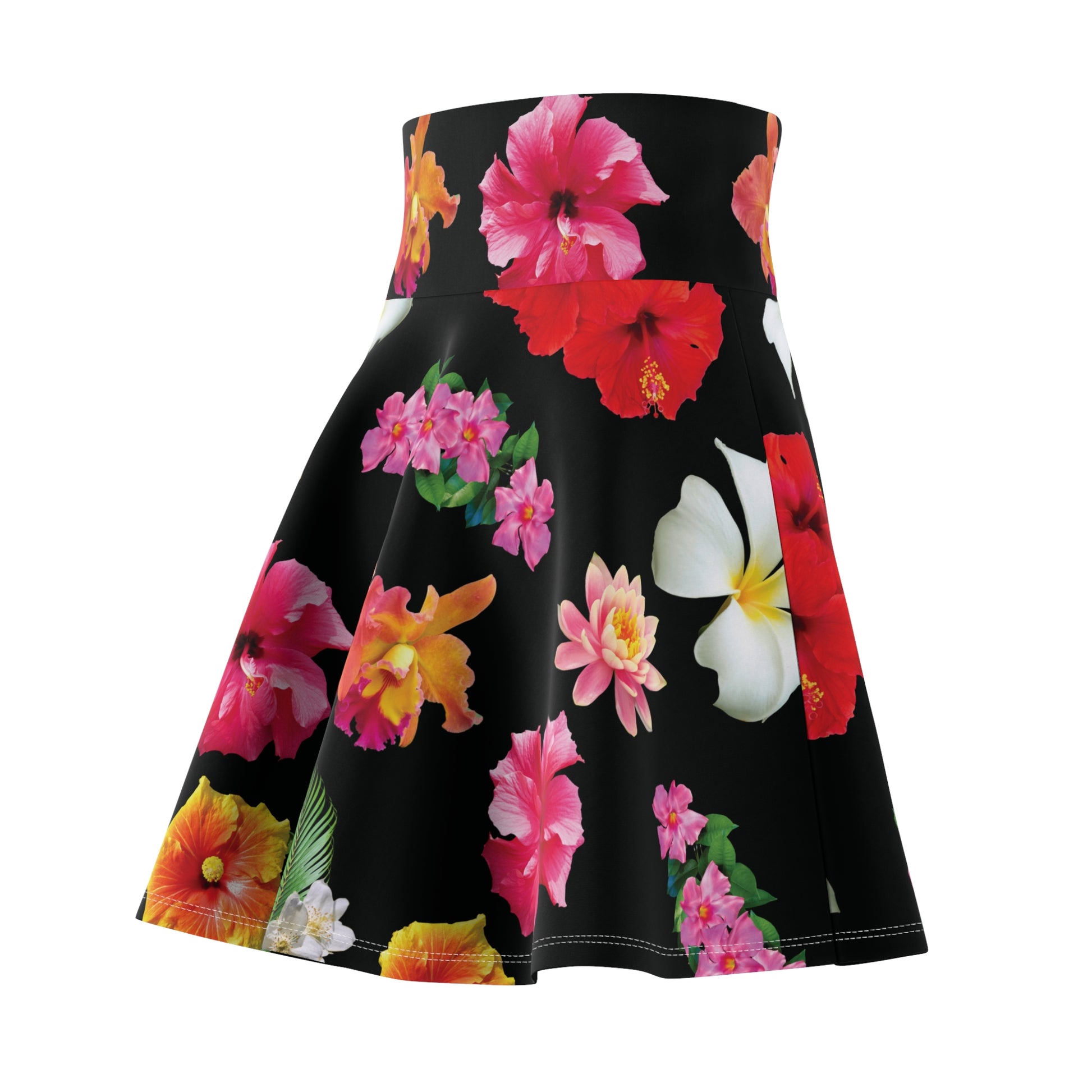 Christian Surf Wear Floral Women's Cover Up Skater Skirt - Vibrant Spring Fashion, Perfect for Parties, Beach Days, Floral Print, Everyday Wear, Summer Style