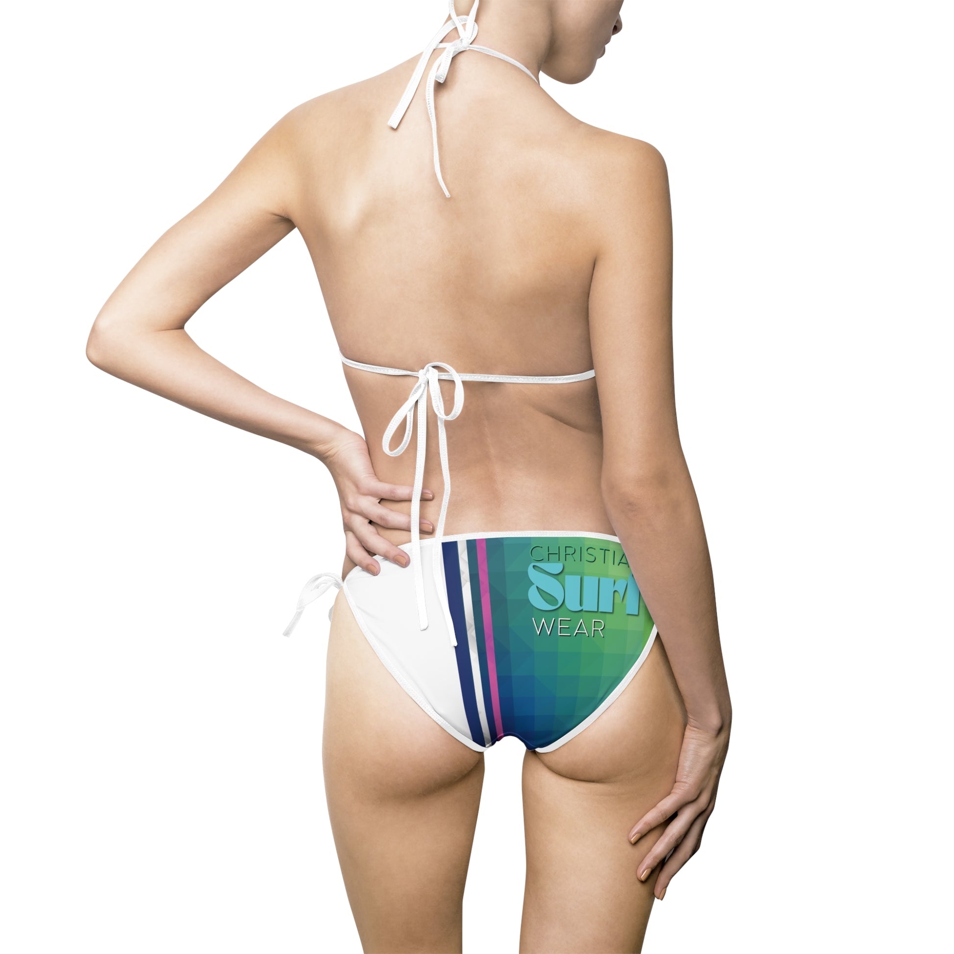SURF WEAR Stylish Women's Bikini Swimsuit, Summer Swimwear, Beach Ready Swim Suit, Pool Party Essential, Vacation Outfit, AOP Design