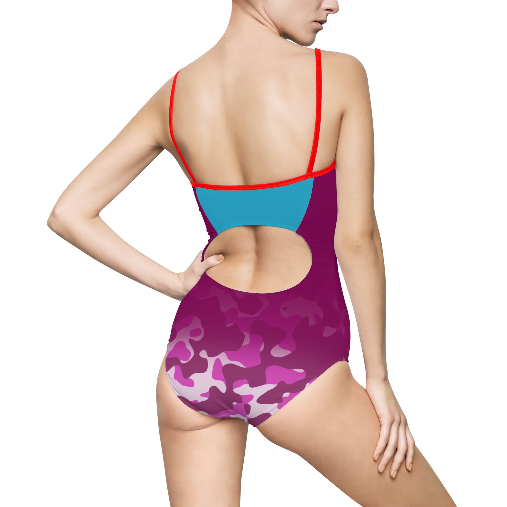 Christian Surf Wear Vibrant Militant Miami Beach One-Piece Swimsuit,