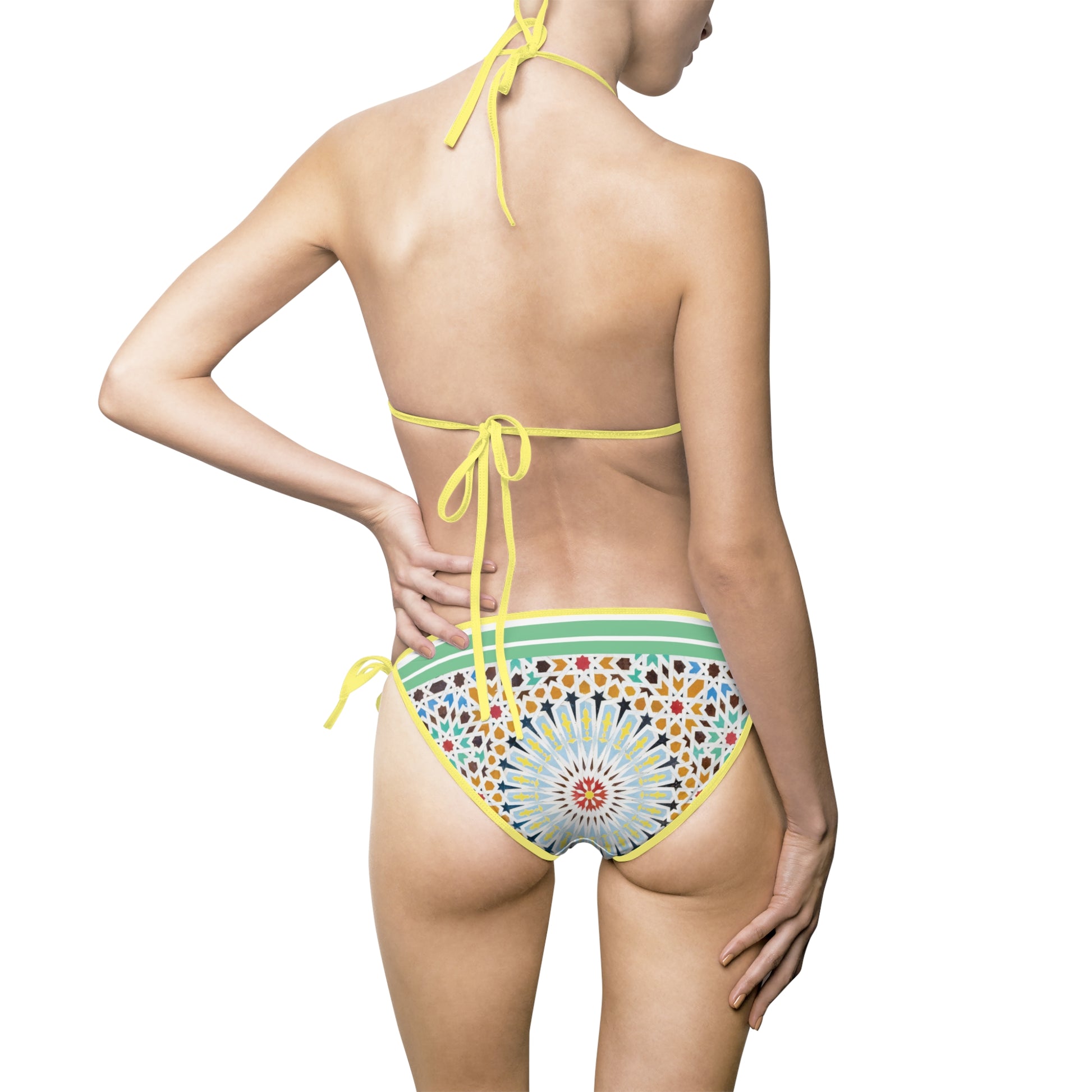 Surf Wear Summer Beauty Vintage Graphic Women's Christmas Swimwear Bikini, Holiday Beachwear, Summer Fun, Festive Swim Suit, Tropical Vacation Style