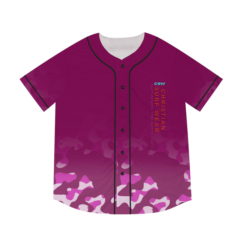 Christian Surf Wear Vibrant Men's Baseball Jersey – Miami Beach Vibe, Casual Wear for Sports Lovers, Summer Outings, Beach Days, Christian Apparel